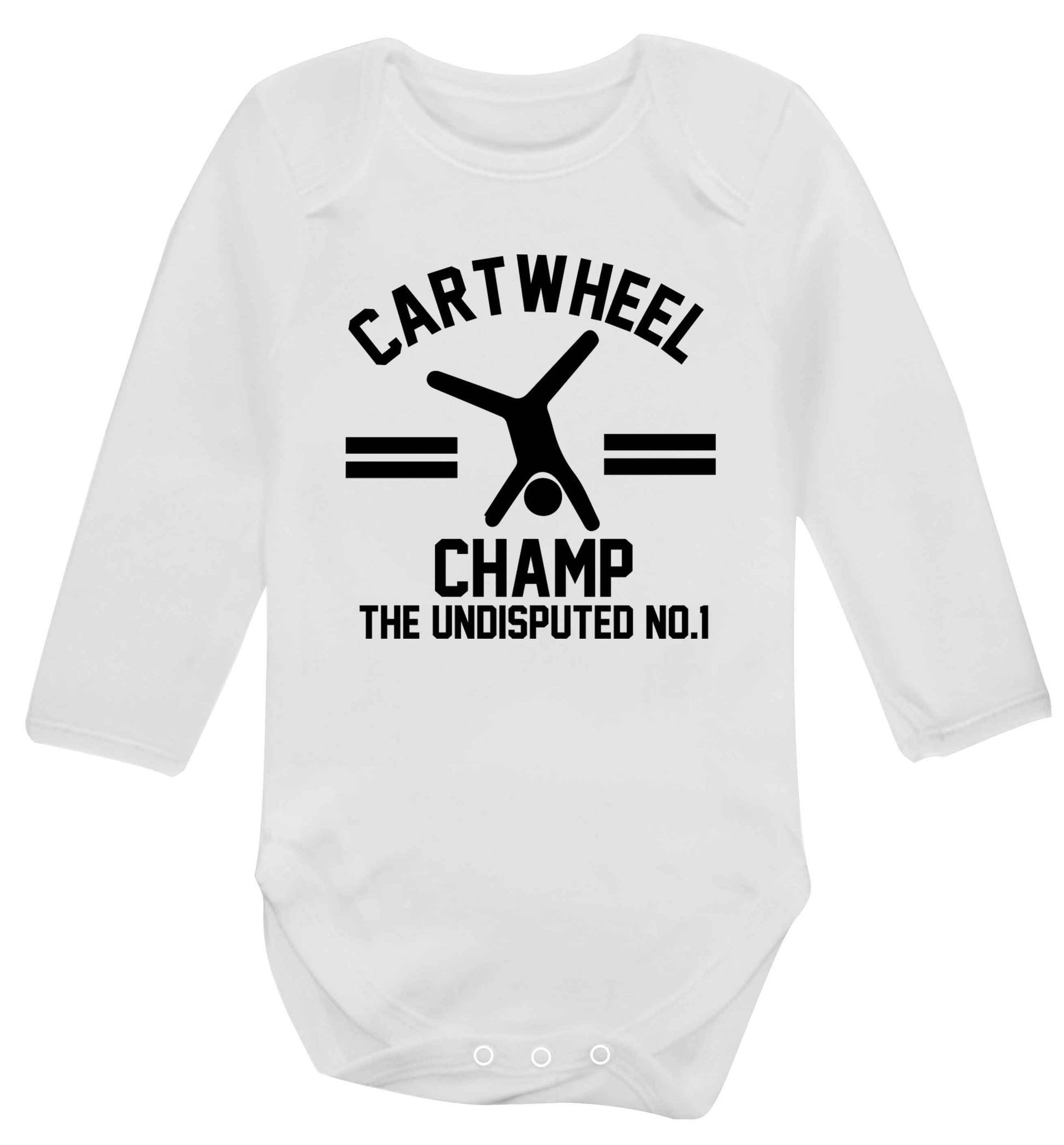 Undisputed cartwheel championship no.1  Baby Vest long sleeved white 6-12 months