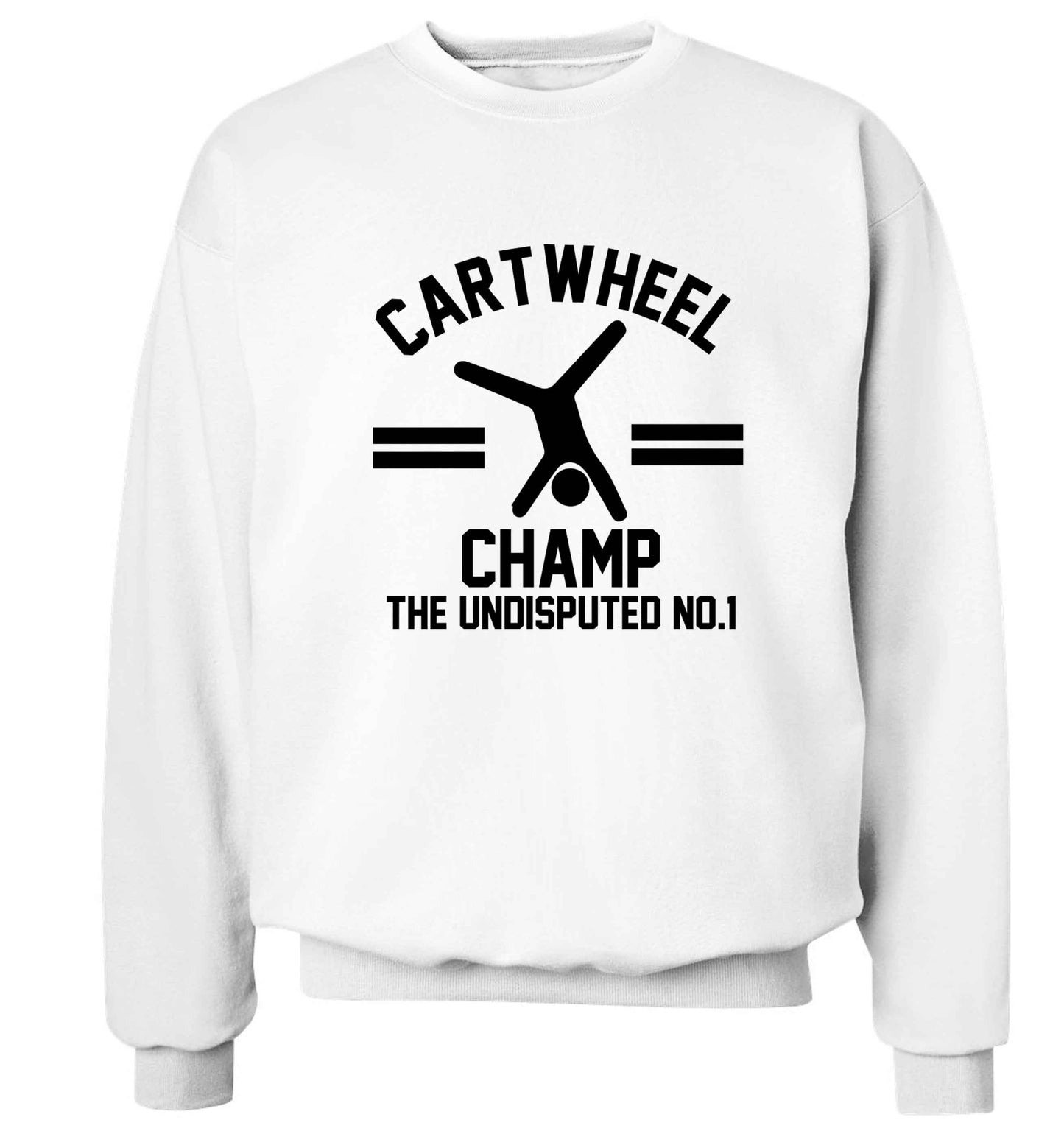 Undisputed cartwheel championship no.1  Adult's unisex white Sweater 2XL