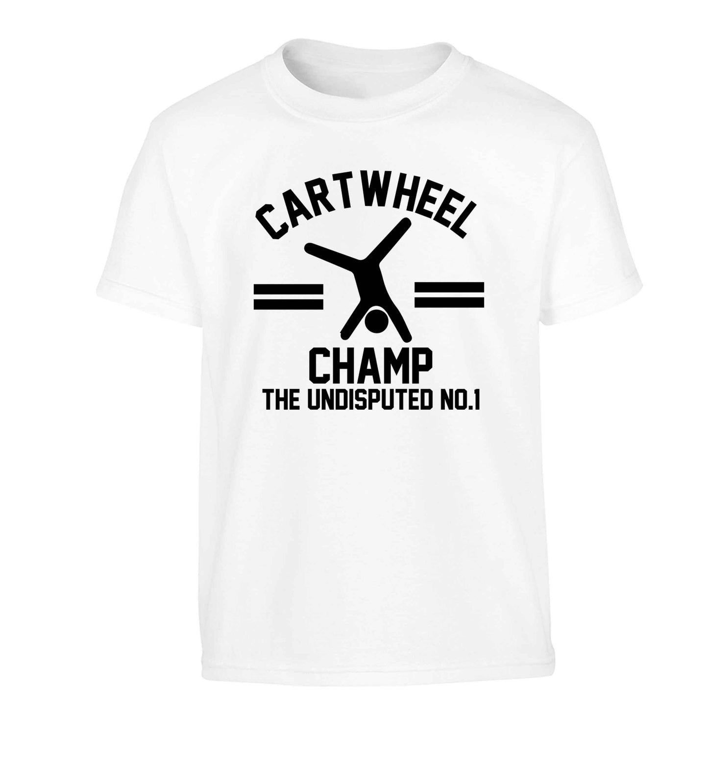 Undisputed cartwheel championship no.1  Children's white Tshirt 12-13 Years