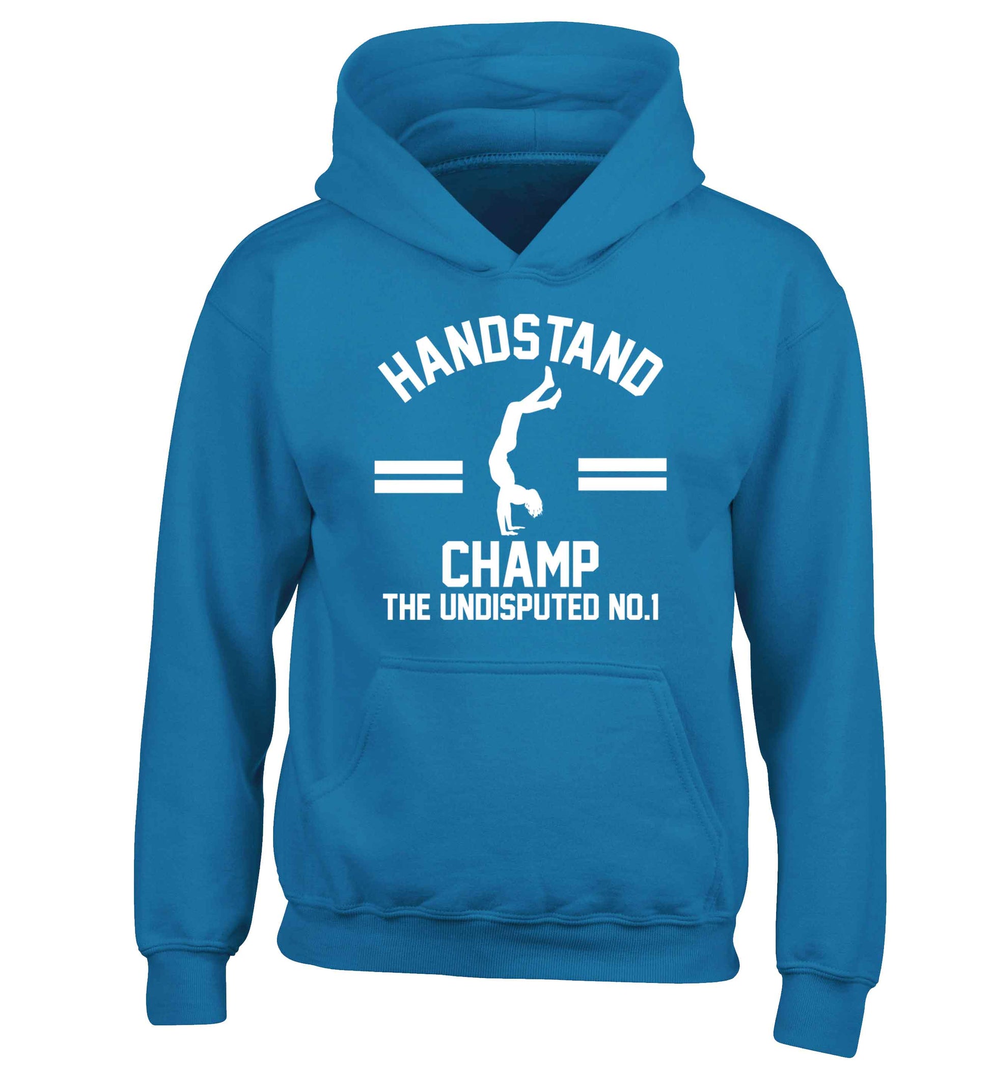 Undisputed handstand championship no.1  children's blue hoodie 12-13 Years