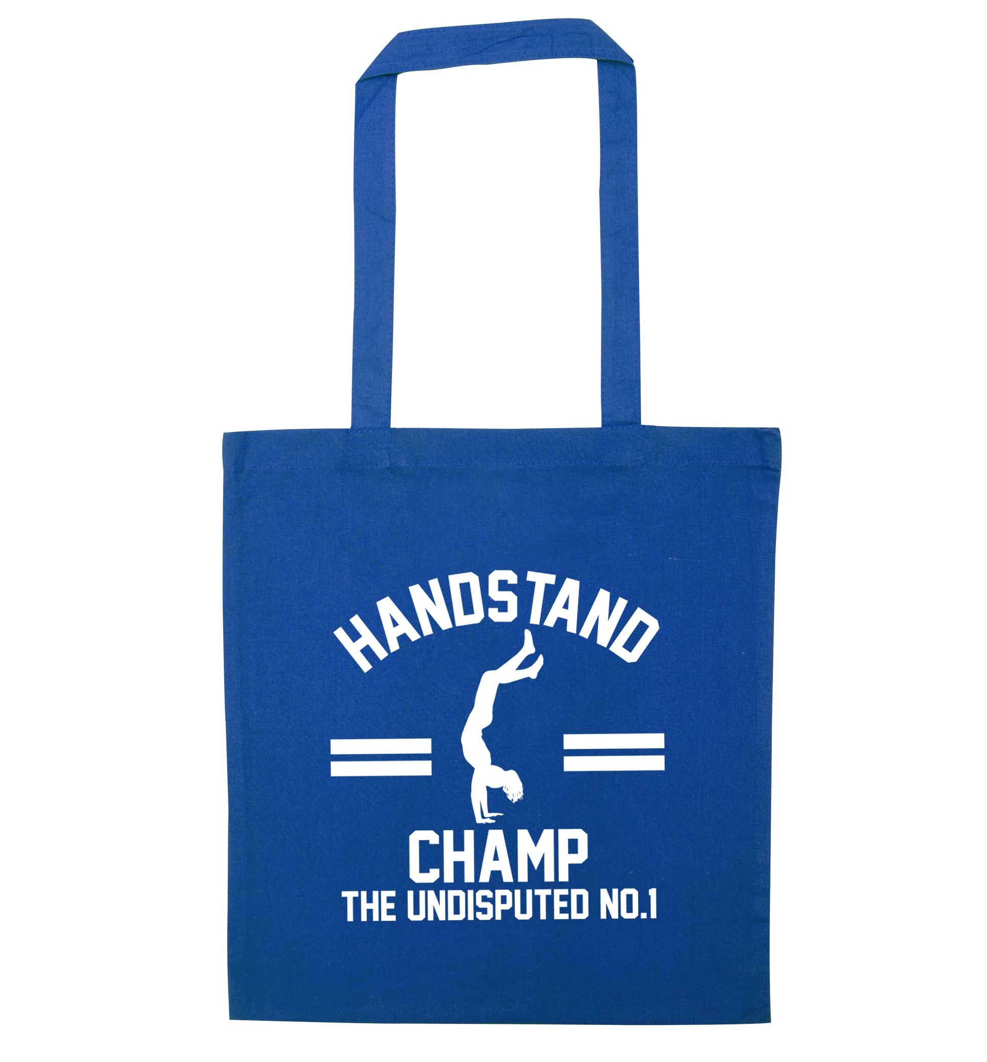 Undisputed handstand championship no.1  blue tote bag