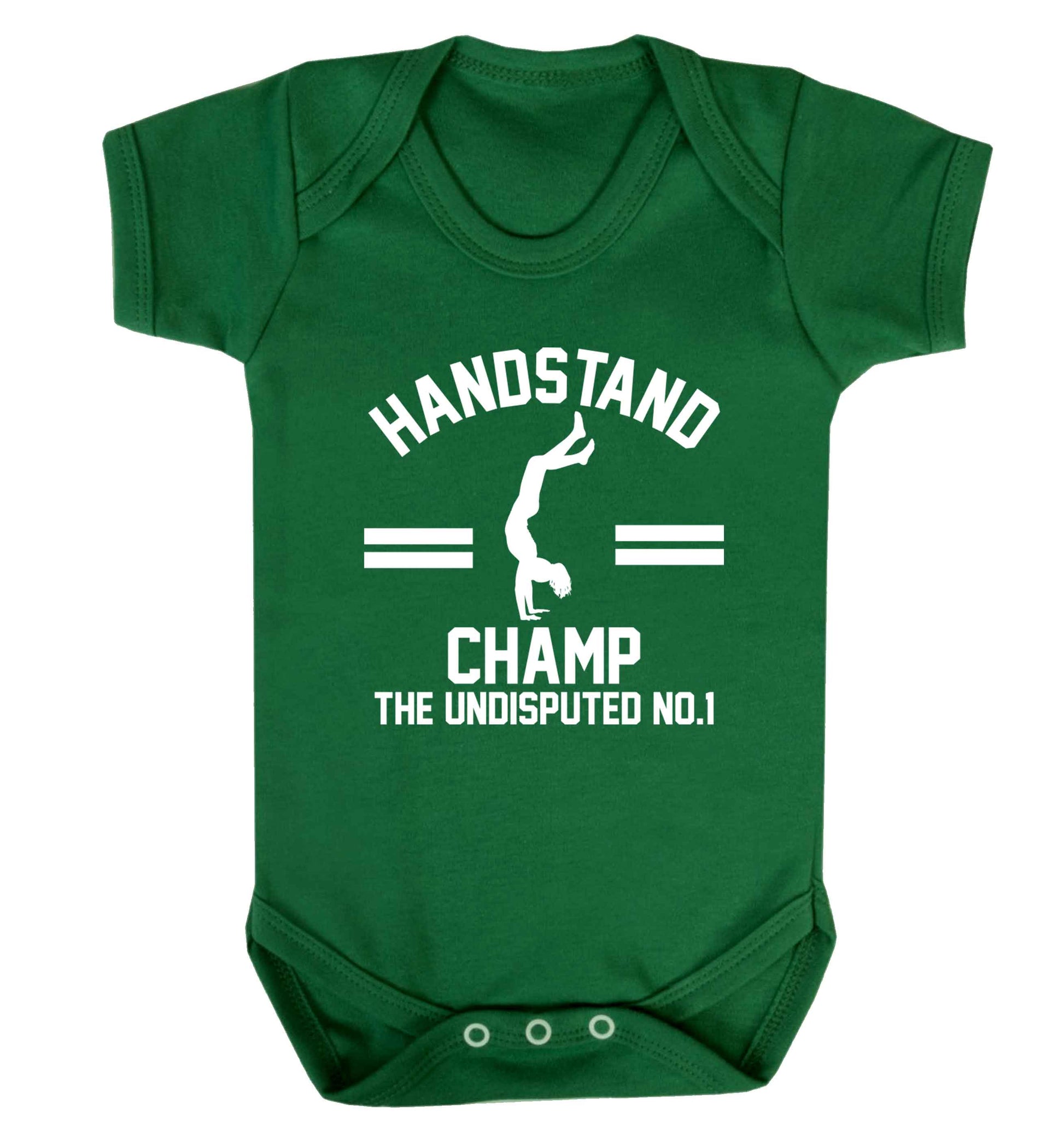 Undisputed handstand championship no.1  Baby Vest green 18-24 months
