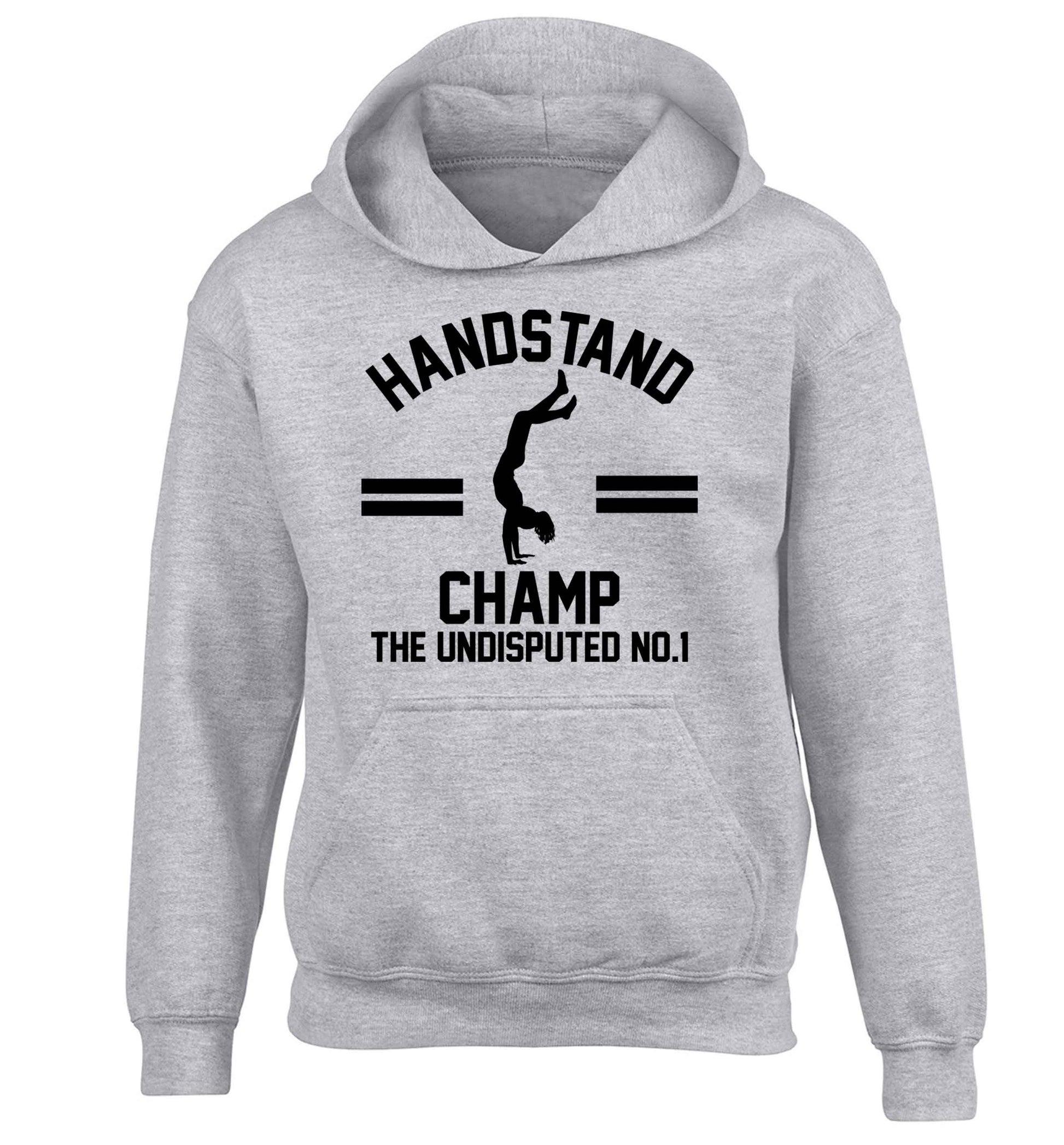 Undisputed handstand championship no.1  children's grey hoodie 12-13 Years