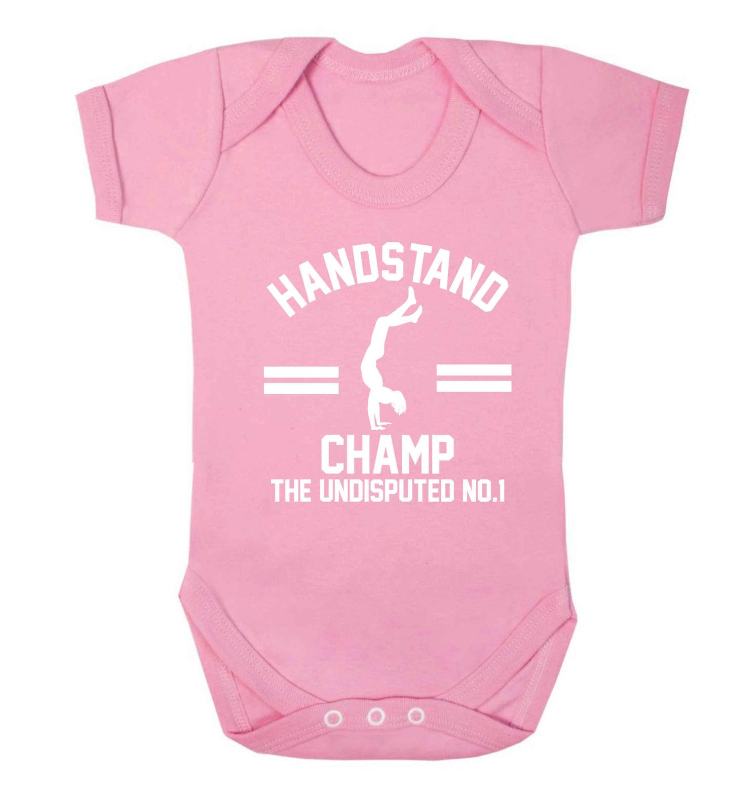 Undisputed handstand championship no.1  Baby Vest pale pink 18-24 months