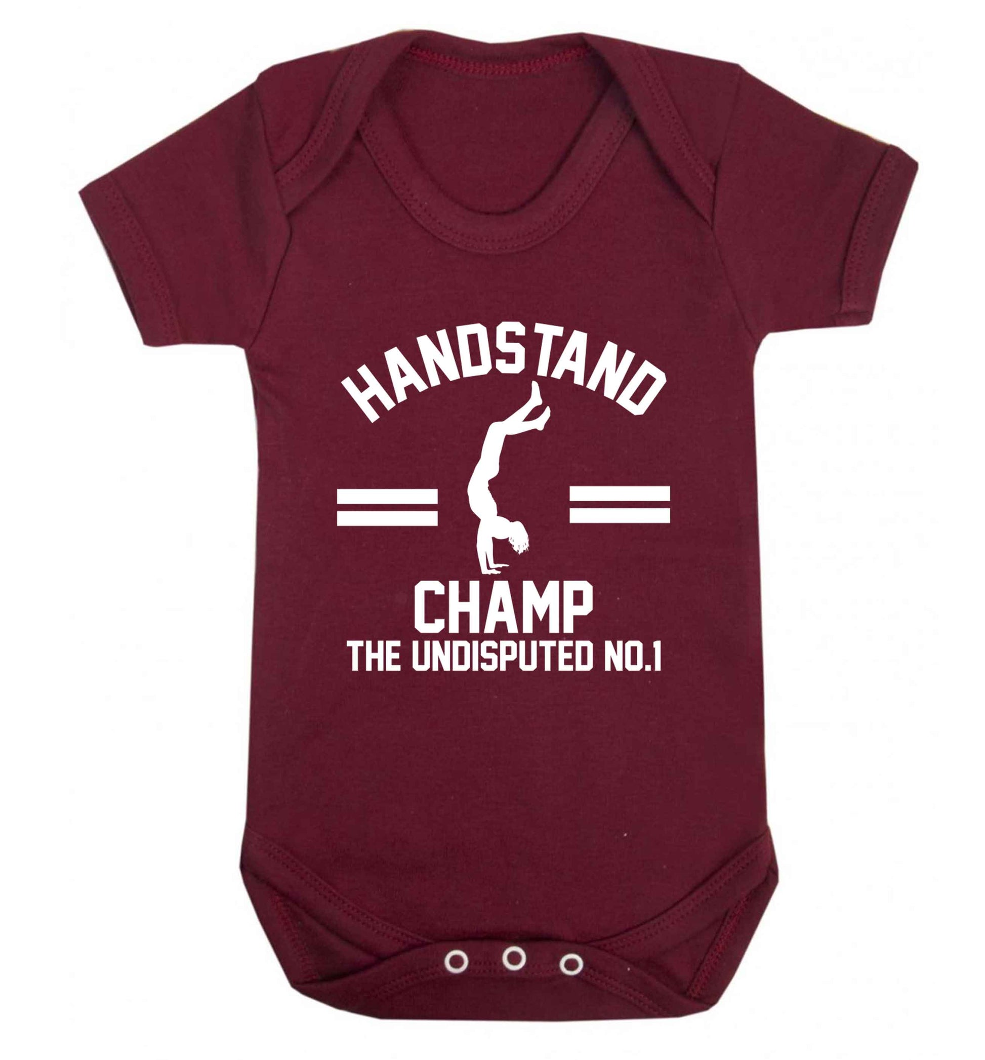 Undisputed handstand championship no.1  Baby Vest maroon 18-24 months
