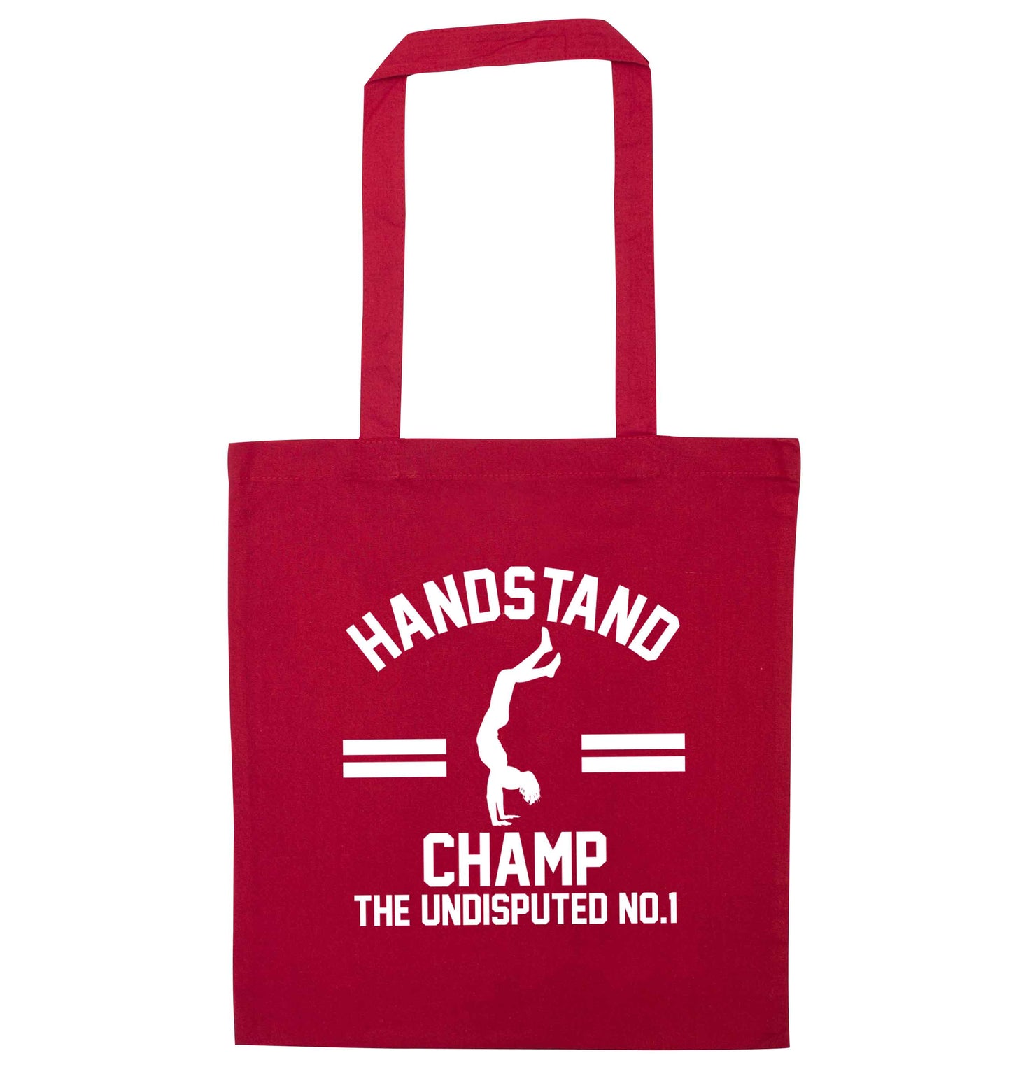 Undisputed handstand championship no.1  red tote bag