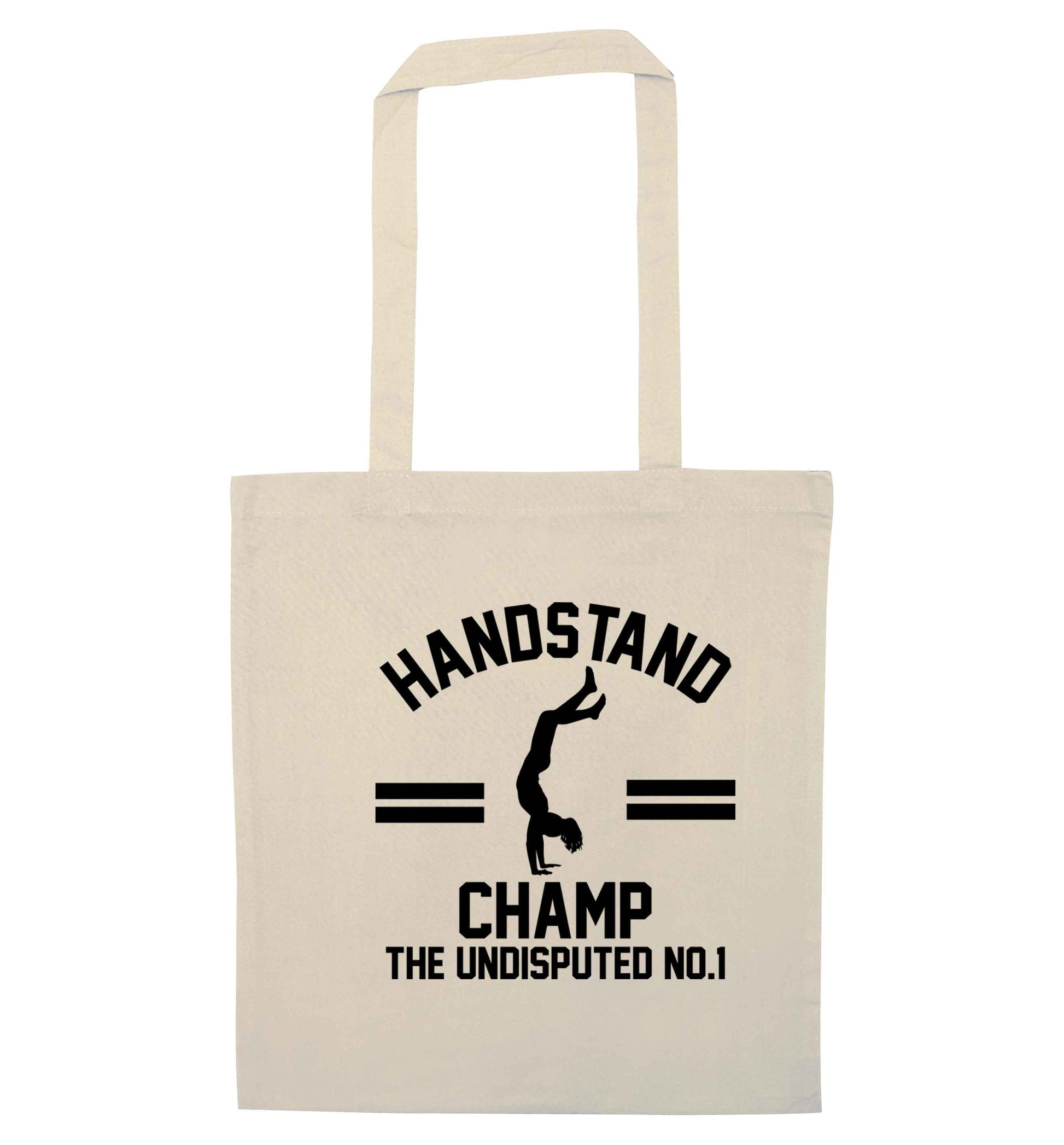 Undisputed handstand championship no.1  natural tote bag