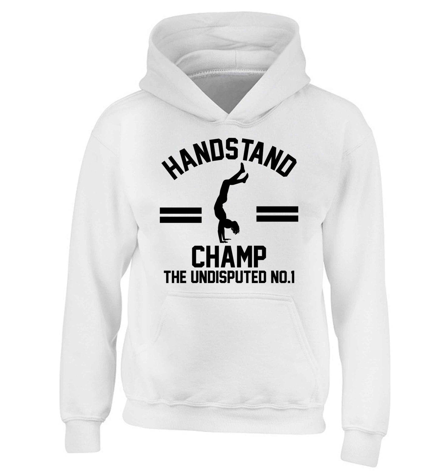 Undisputed handstand championship no.1  children's white hoodie 12-13 Years