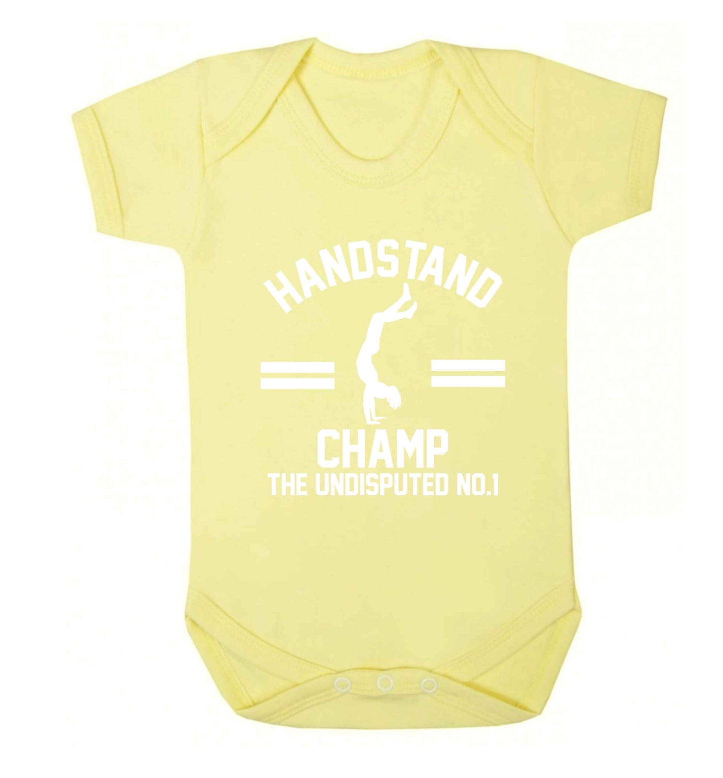 Undisputed handstand championship no.1  Baby Vest pale yellow 18-24 months