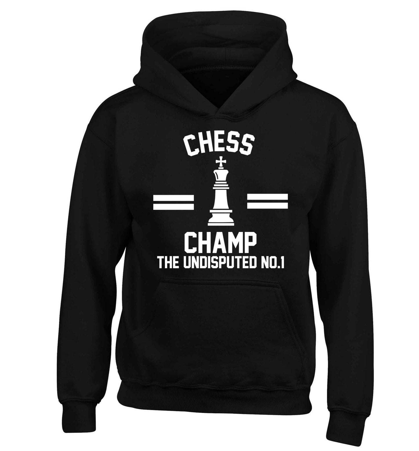 Undisputed chess championship no.1  children's black hoodie 12-13 Years