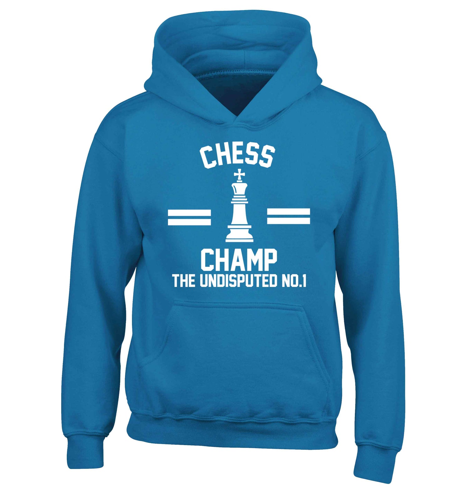 Undisputed chess championship no.1  children's blue hoodie 12-13 Years