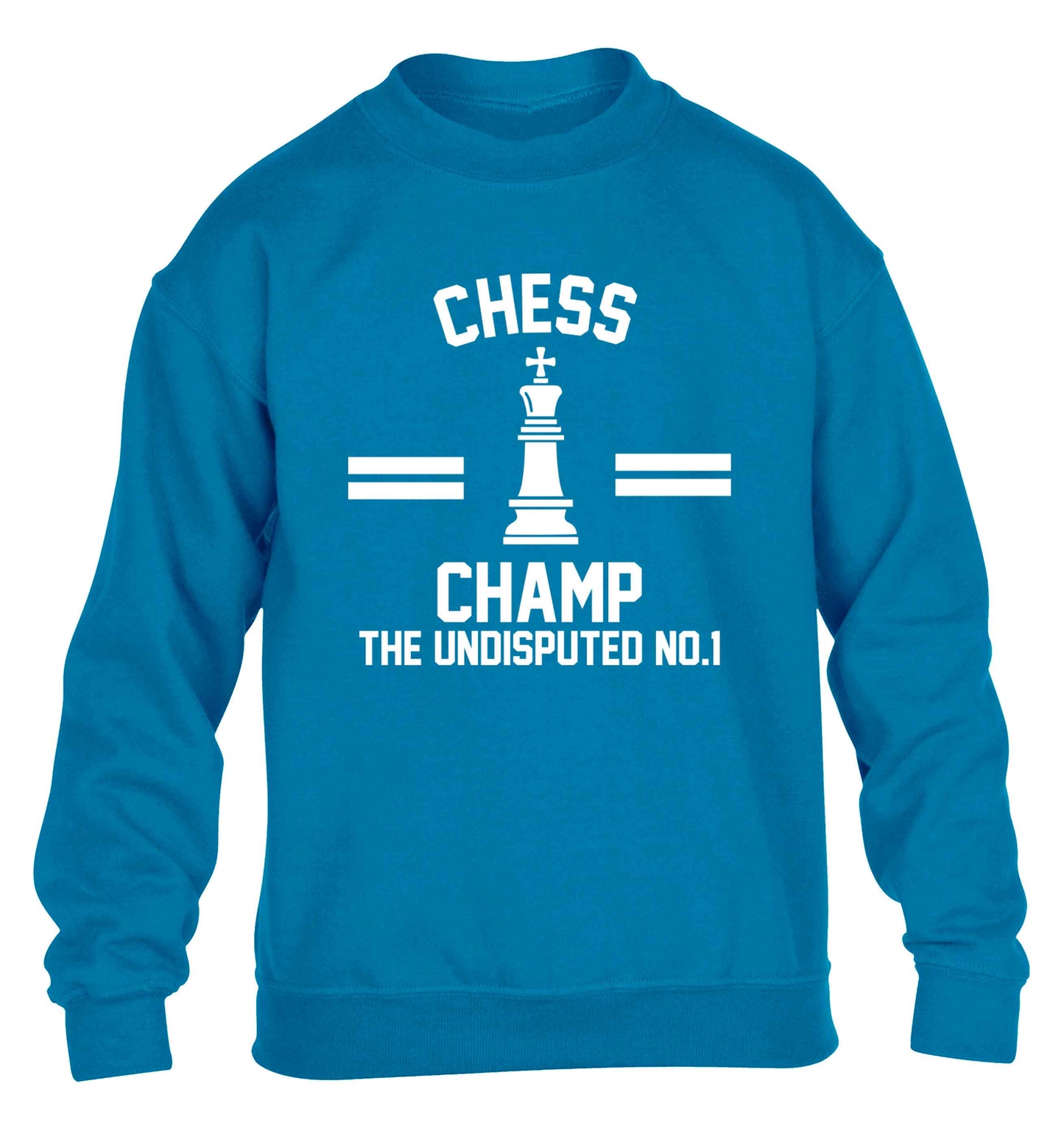 Undisputed chess championship no.1  children's blue sweater 12-13 Years