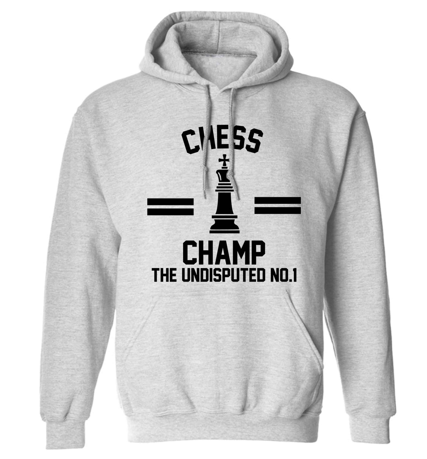 Undisputed chess championship no.1  adults unisex grey hoodie 2XL