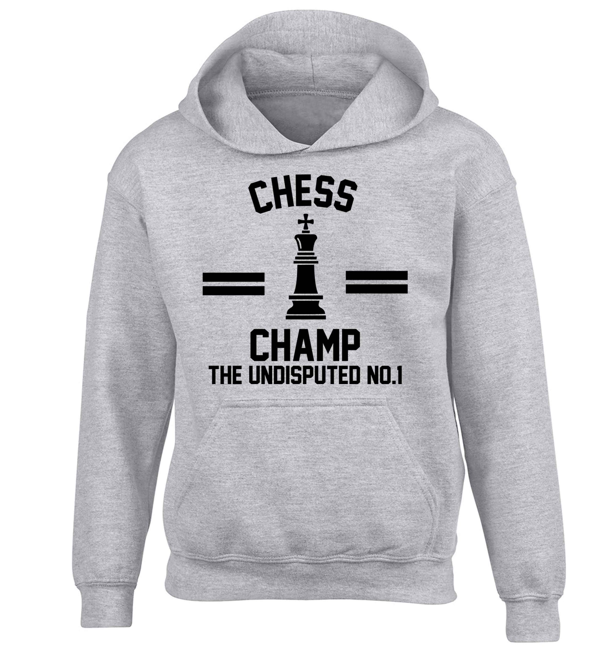 Undisputed chess championship no.1  children's grey hoodie 12-13 Years