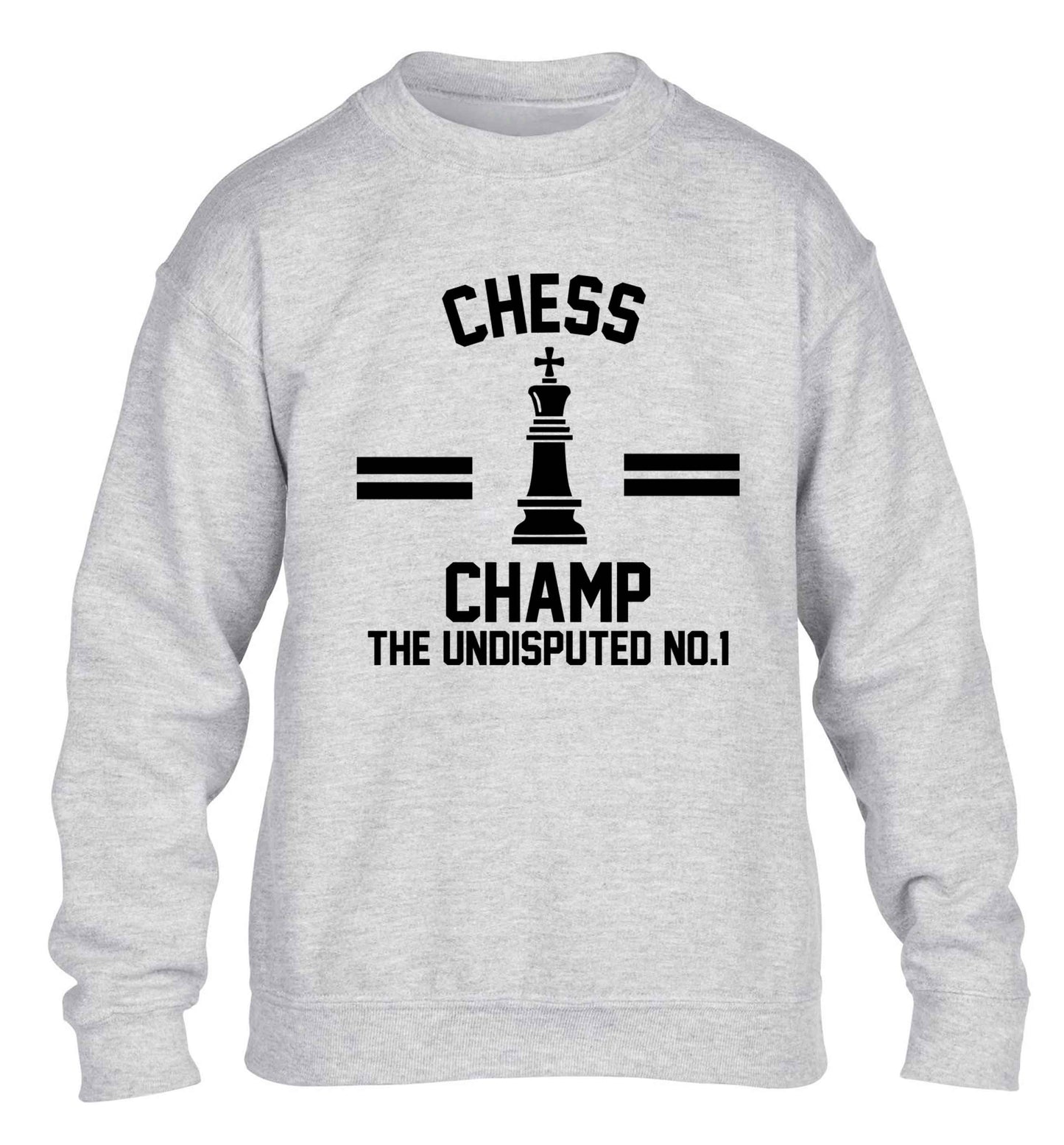 Undisputed chess championship no.1  children's grey sweater 12-13 Years