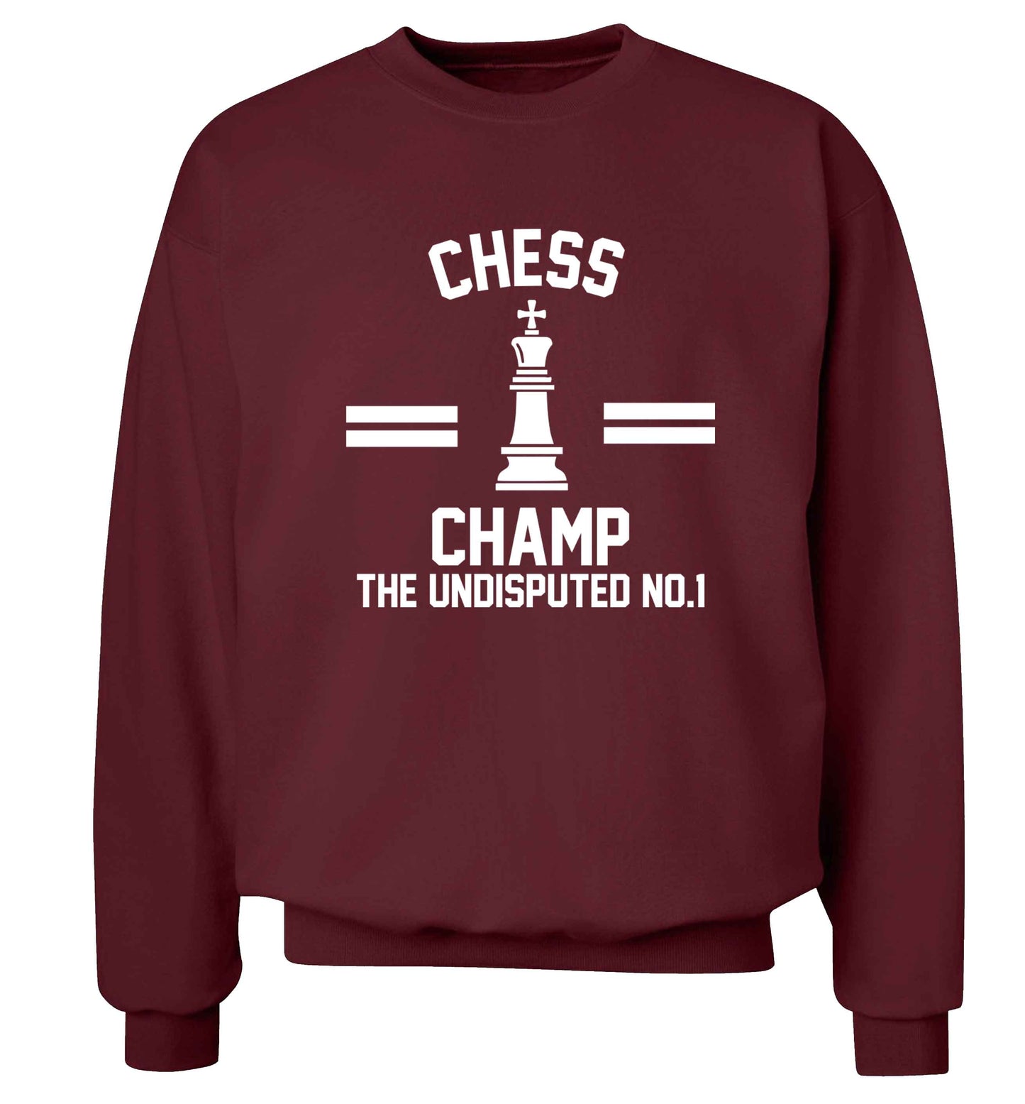 Undisputed chess championship no.1  Adult's unisex maroon Sweater 2XL