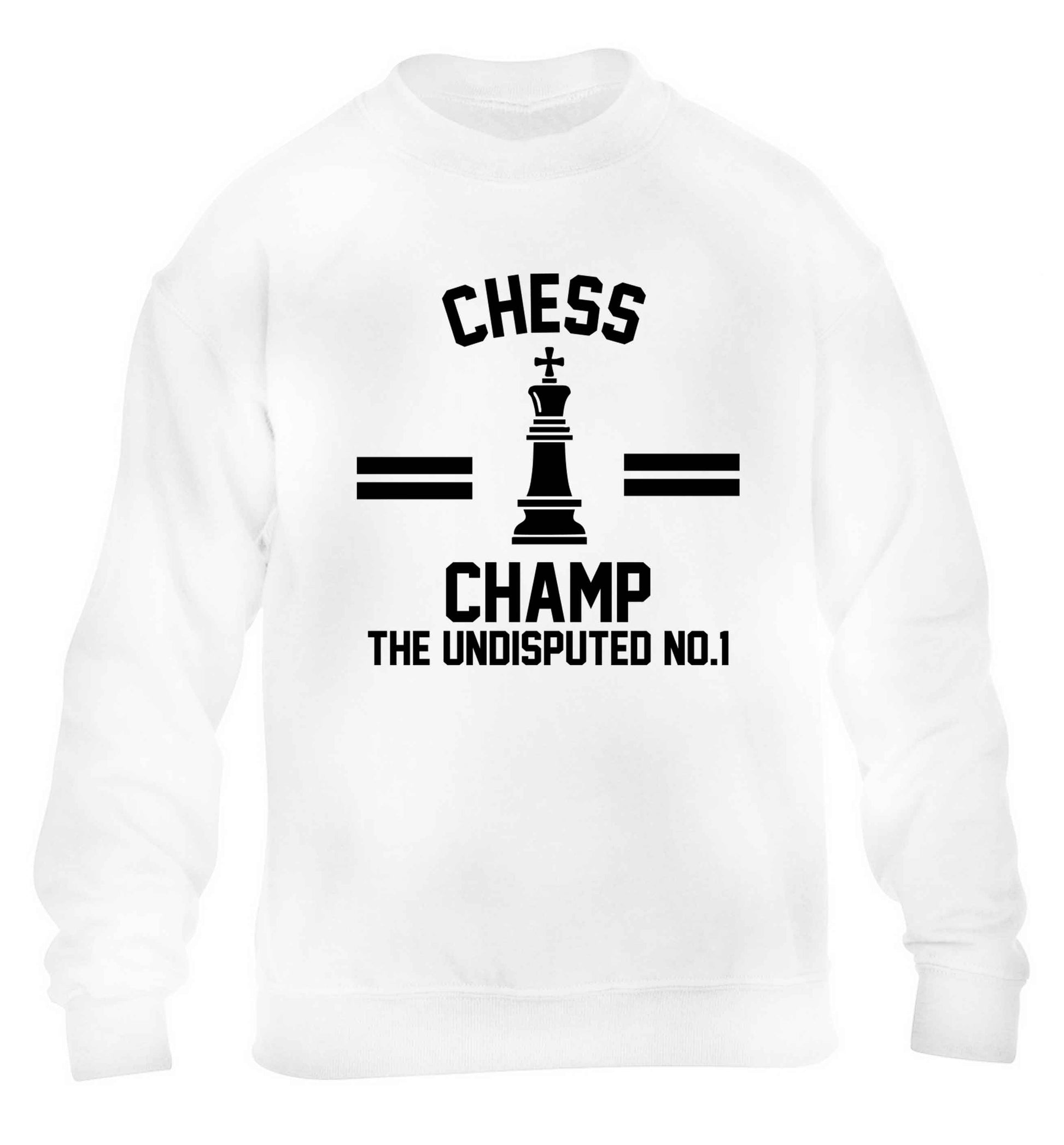Undisputed chess championship no.1  children's white sweater 12-13 Years