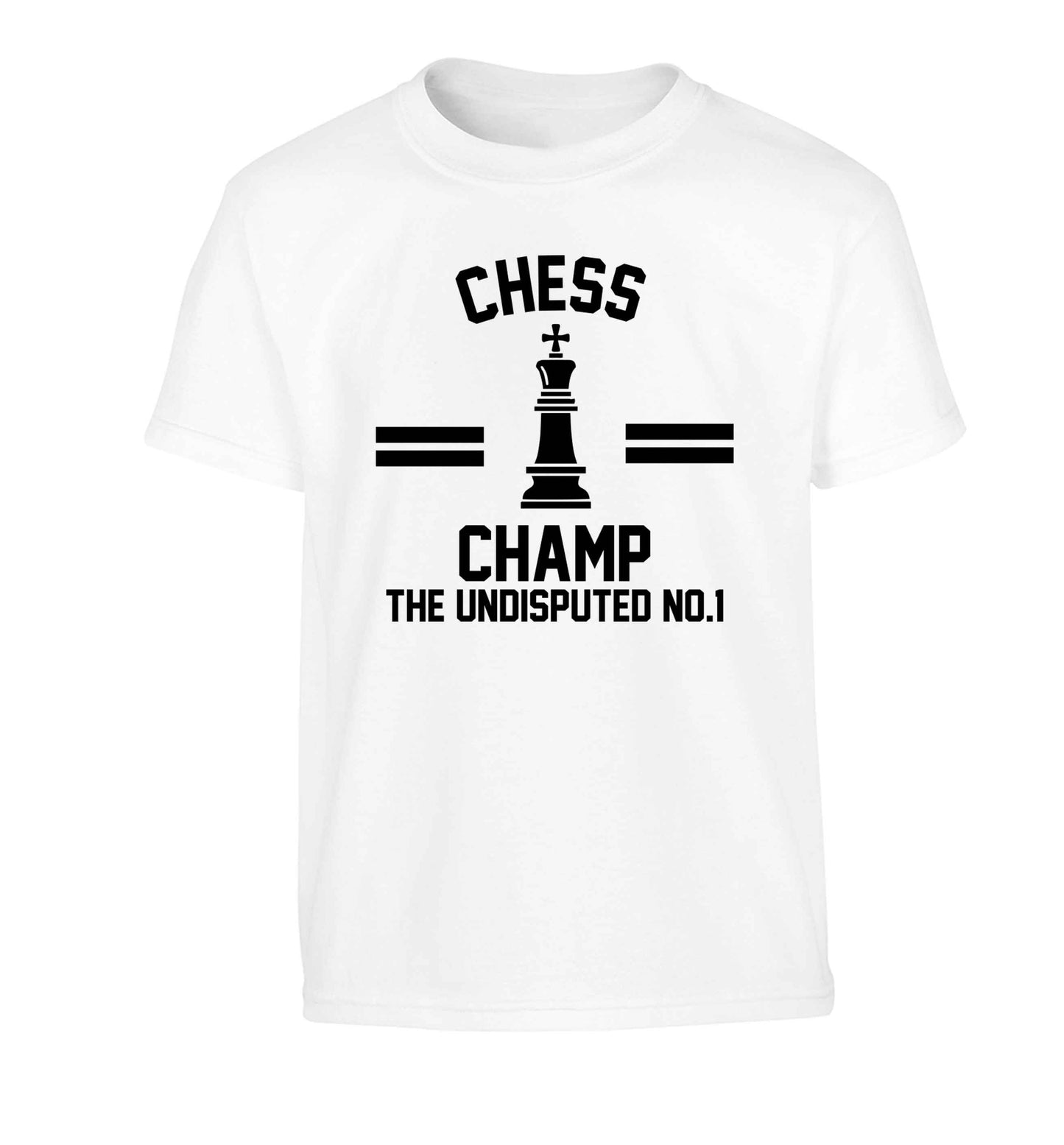 Undisputed chess championship no.1  Children's white Tshirt 12-13 Years