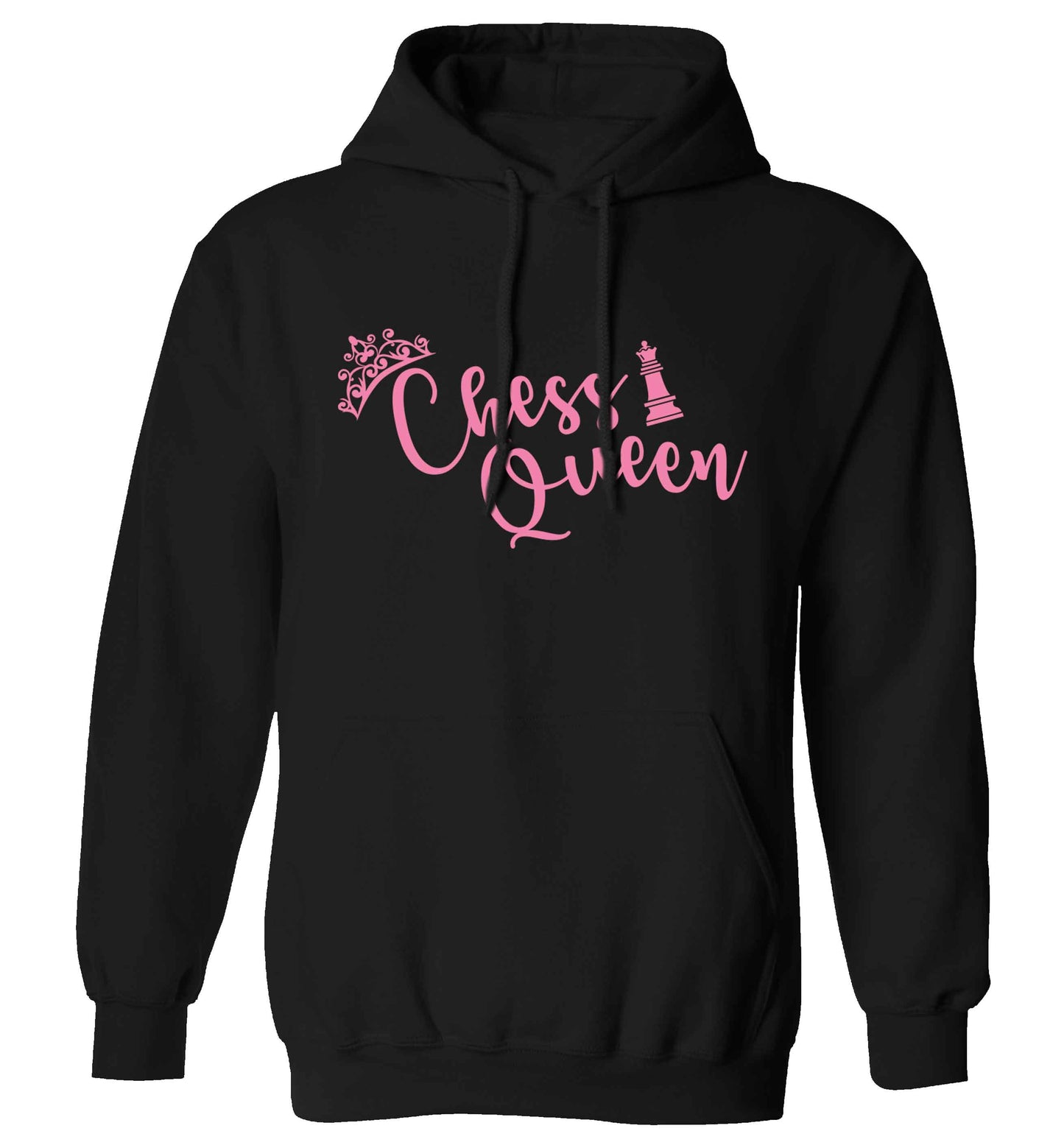 Pink chess queen  adults unisex black hoodie 2XL