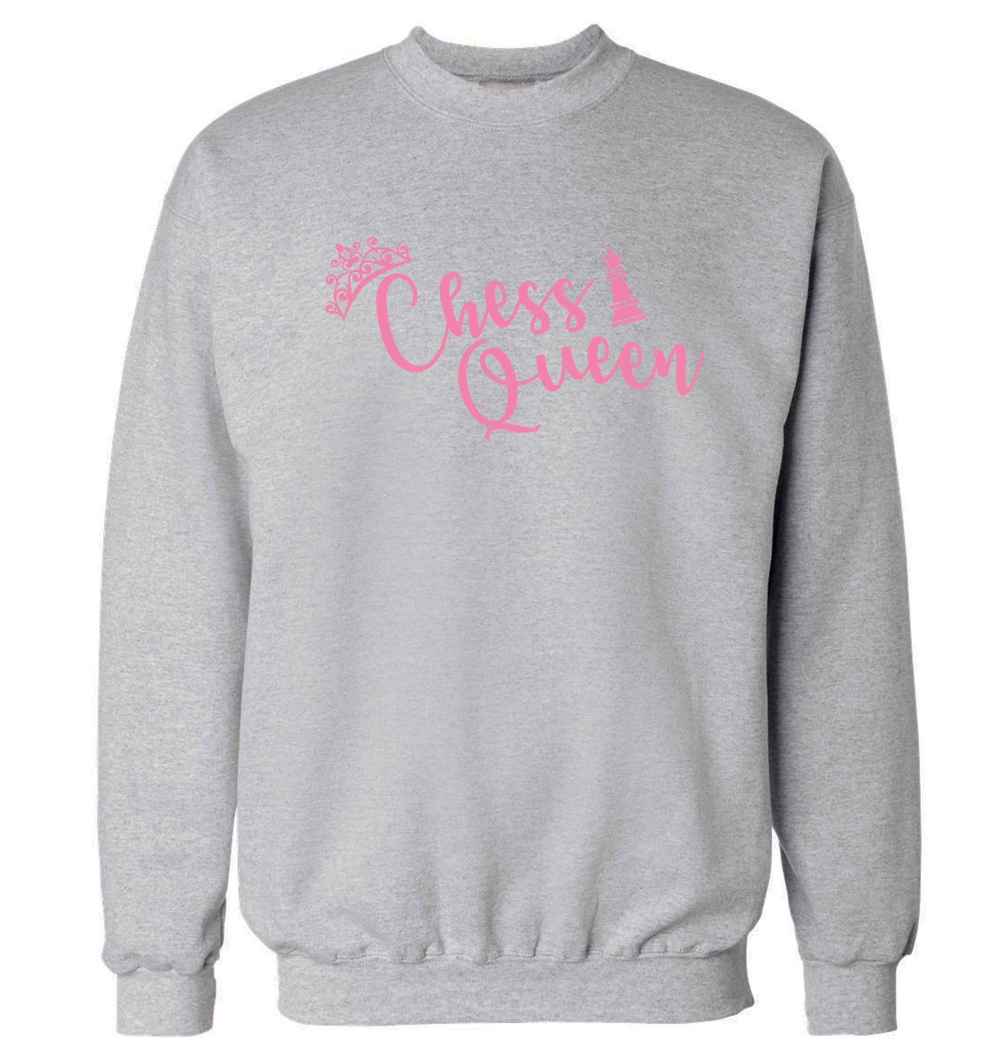 Pink chess queen  Adult's unisex grey Sweater 2XL