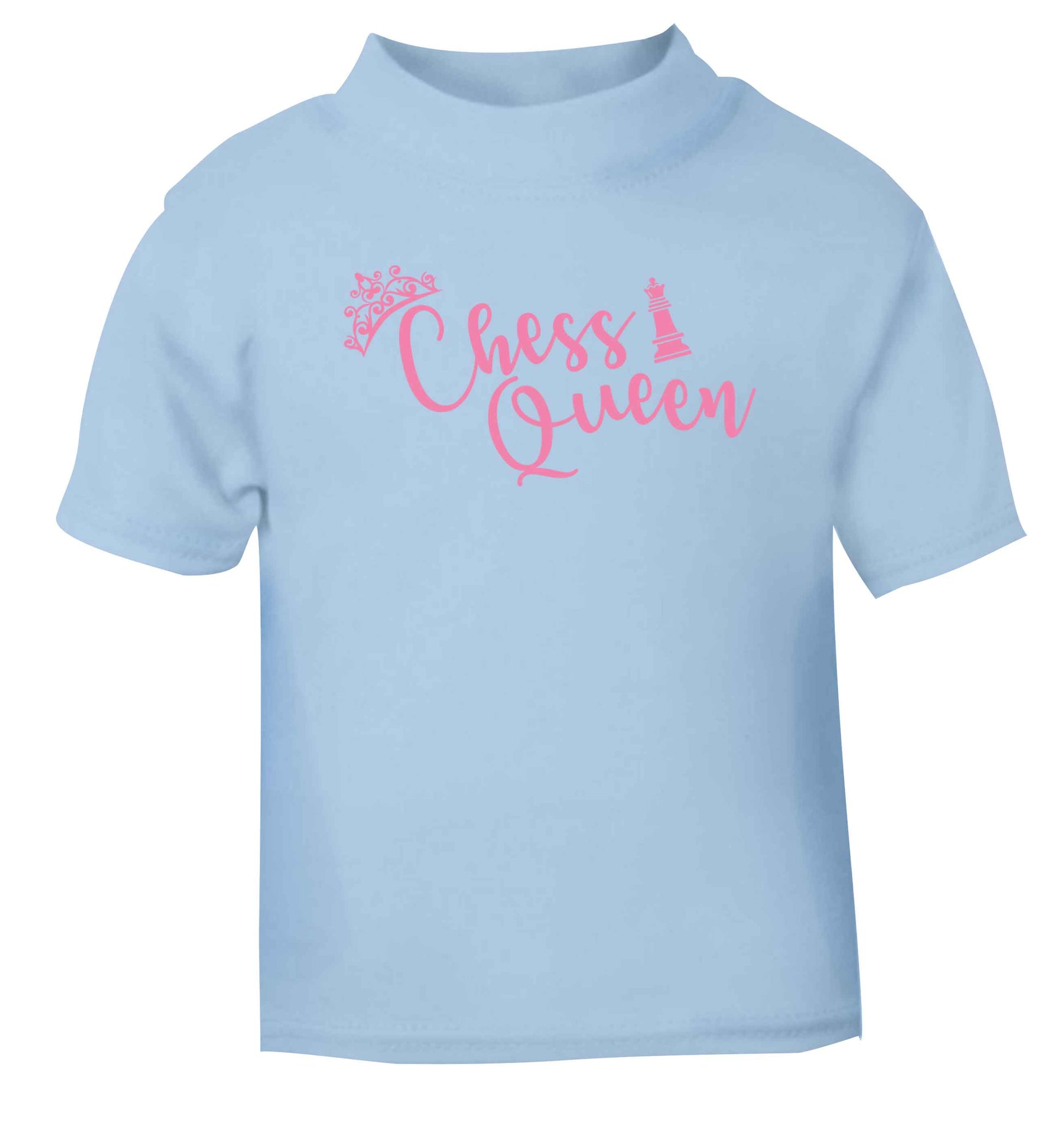 Pink chess queen  light blue Baby Toddler Tshirt 2 Years