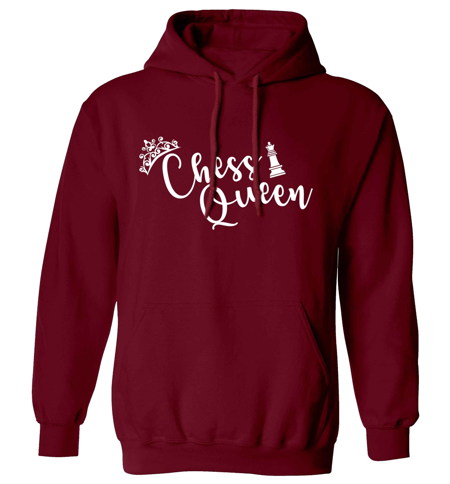 Pink chess queen  adults unisex maroon hoodie 2XL