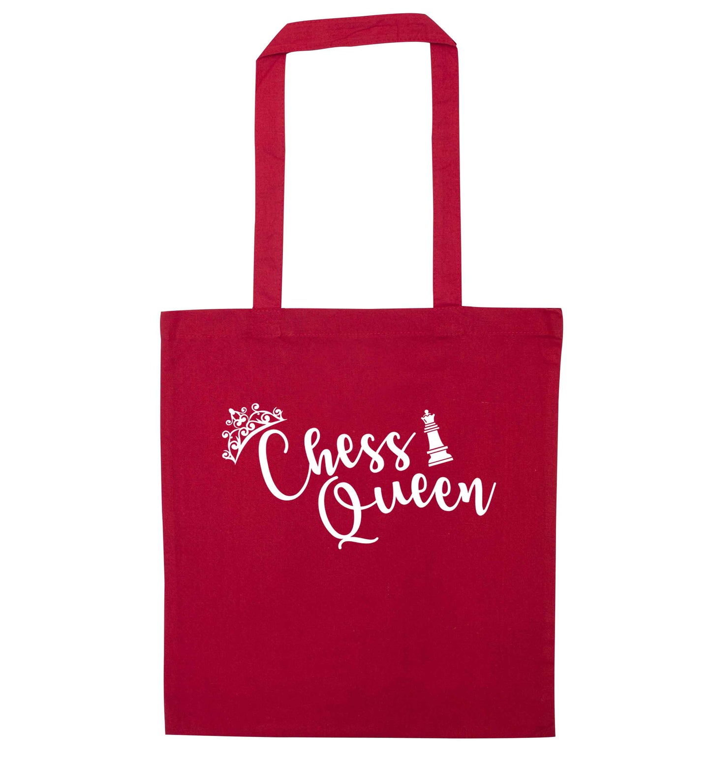 Pink chess queen  red tote bag