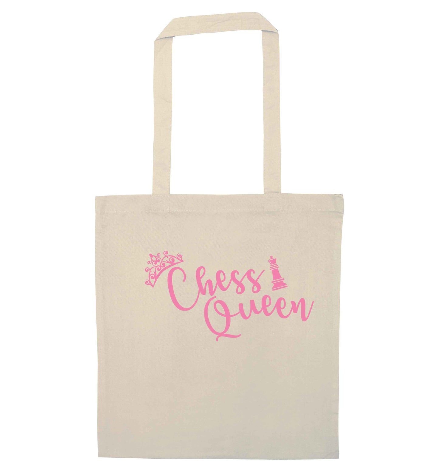 Pink chess queen  natural tote bag