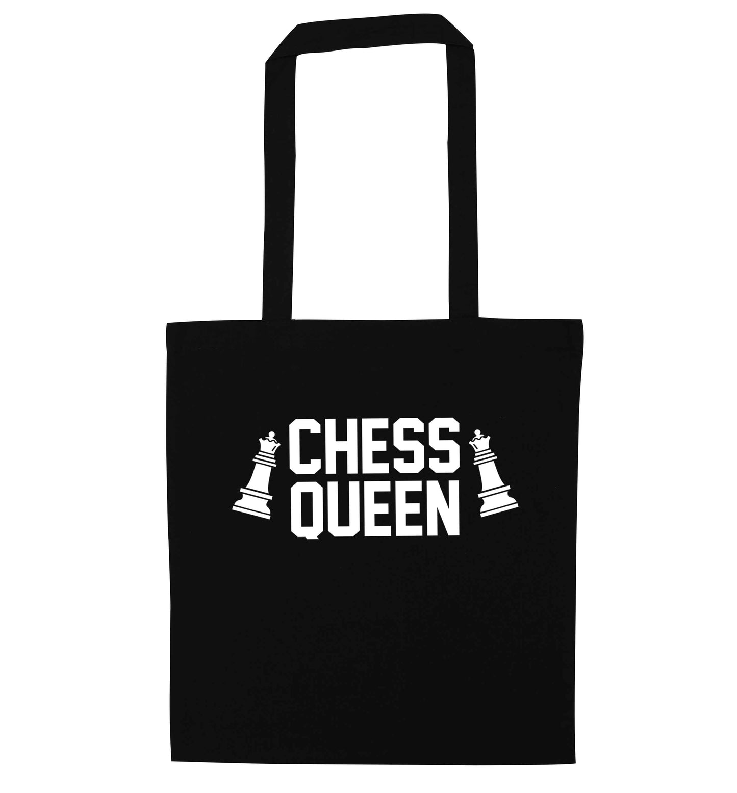 Chess queen black tote bag