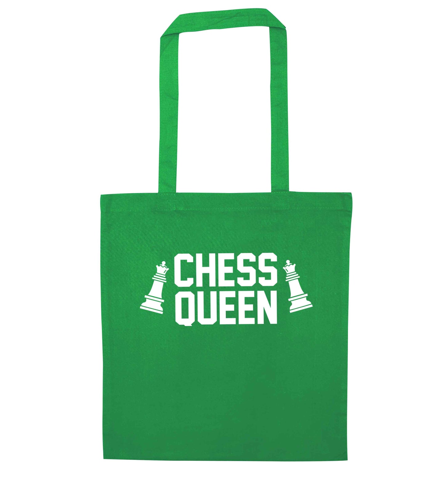 Chess queen green tote bag