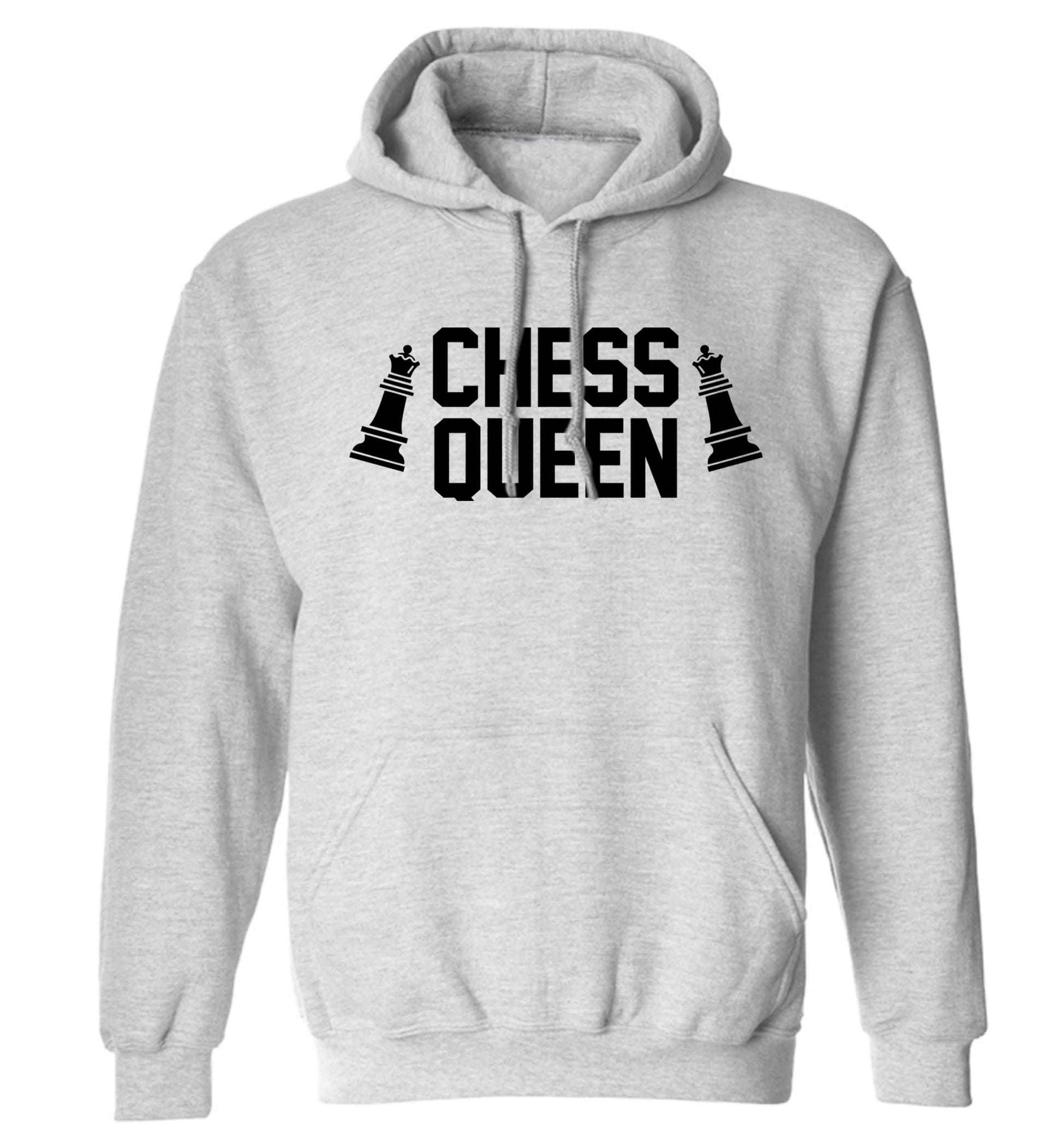 Chess queen adults unisex grey hoodie 2XL