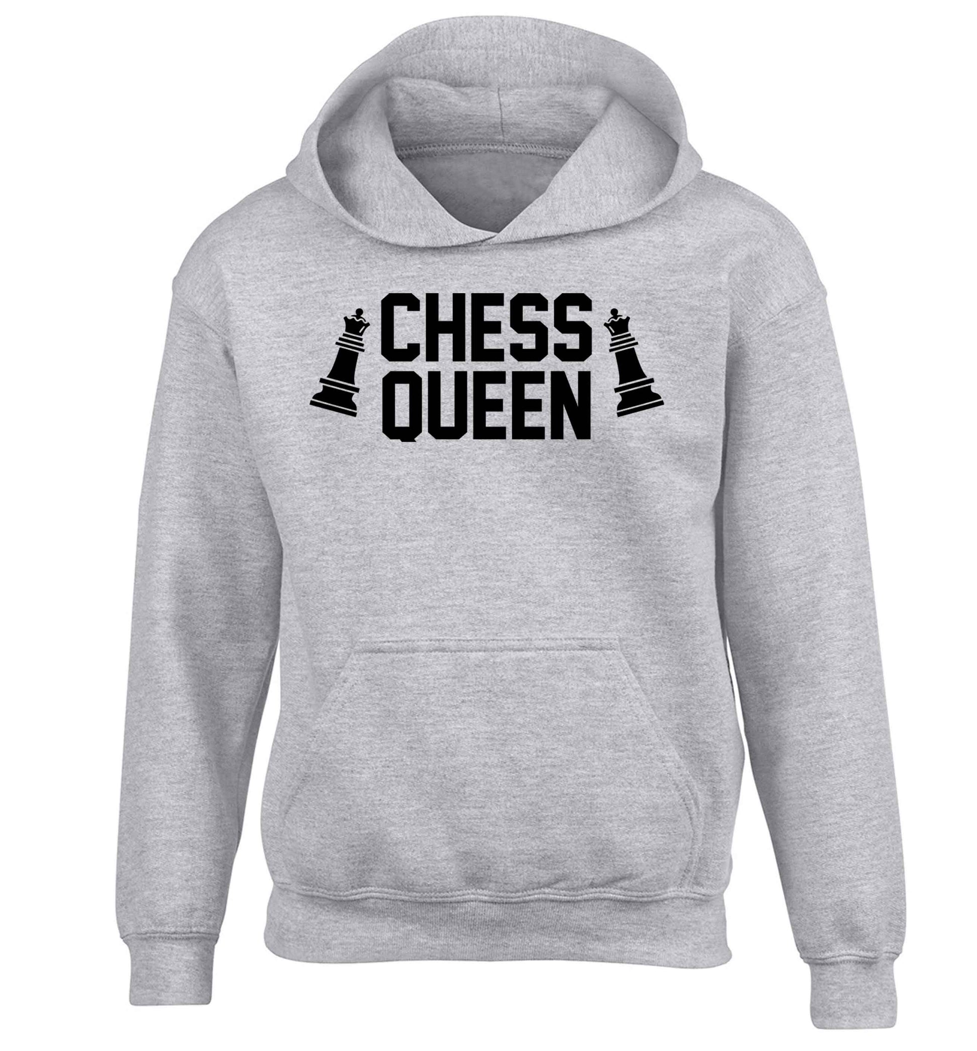 Chess queen children's grey hoodie 12-13 Years