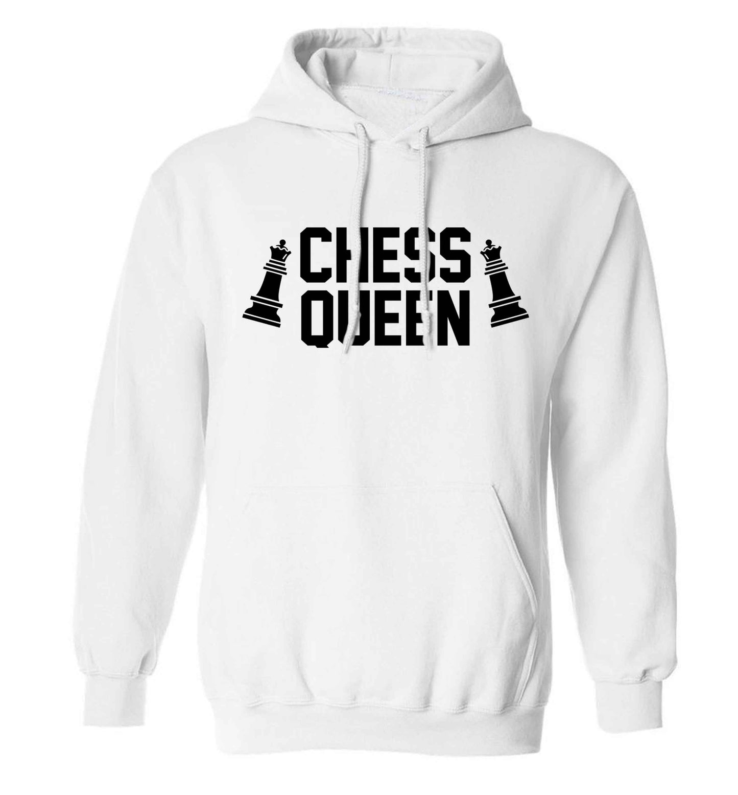 Chess queen adults unisex white hoodie 2XL