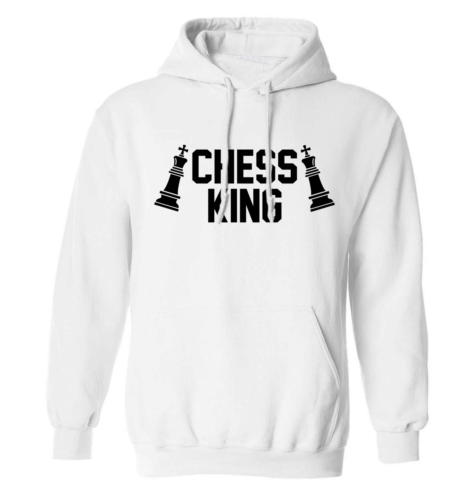 Chess king adults unisex white hoodie 2XL