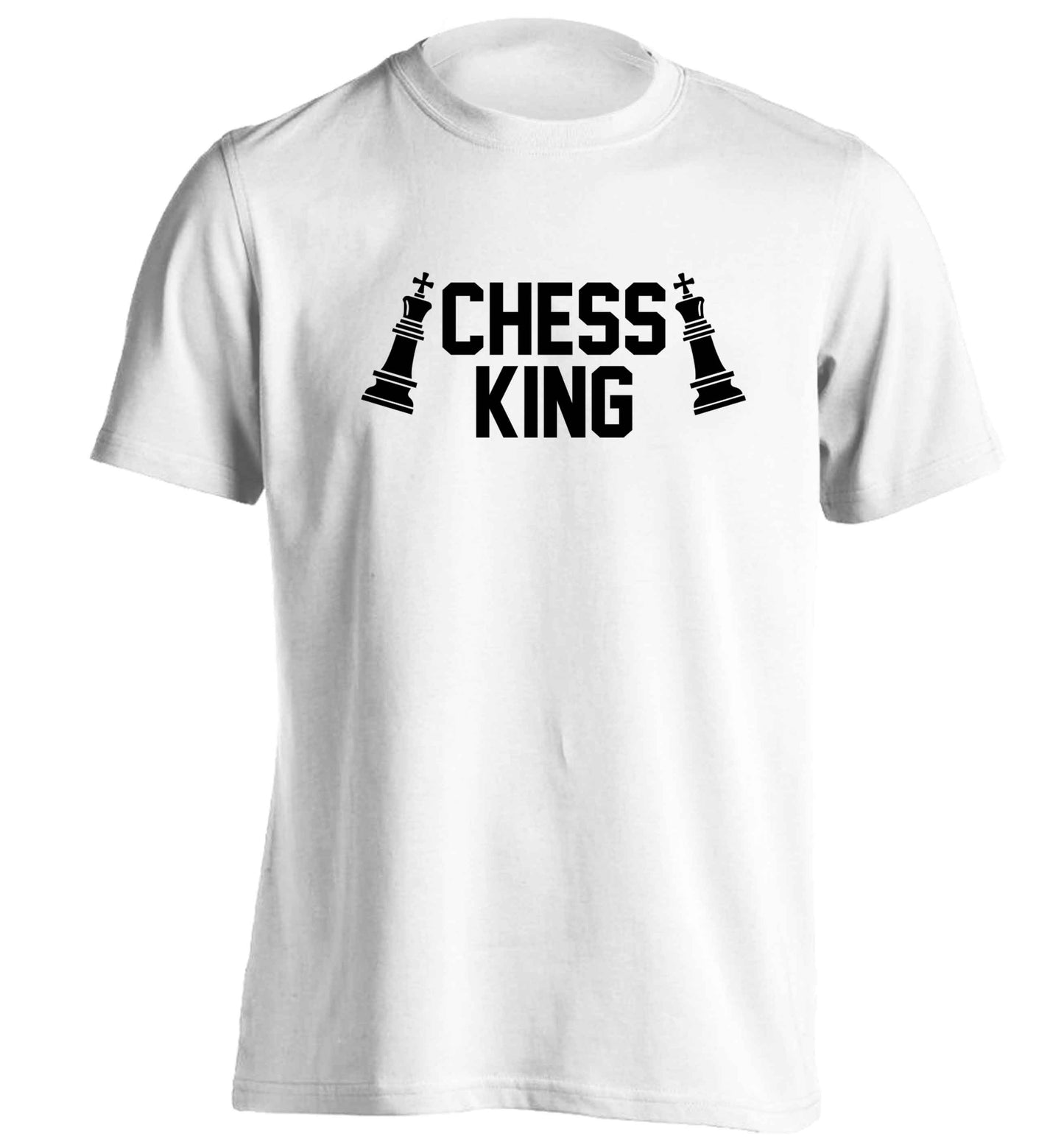 Chess king adults unisex white Tshirt 2XL