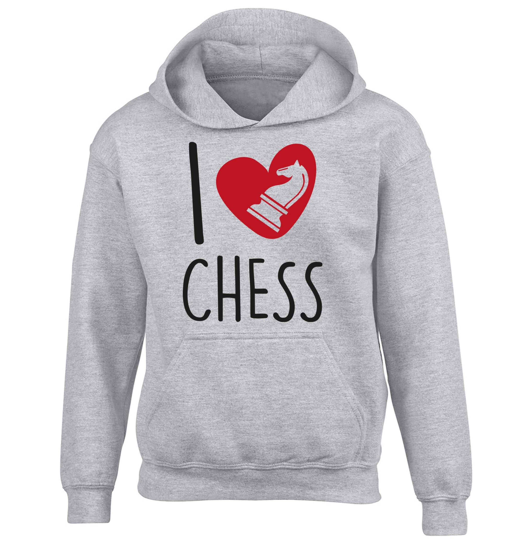 I love chess children's grey hoodie 12-13 Years