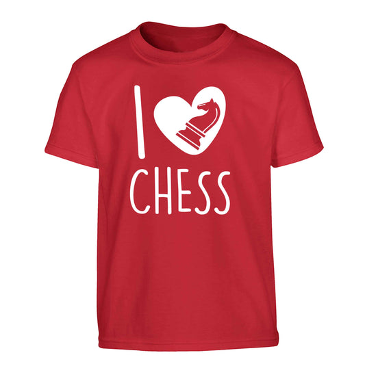 I love chess Children's red Tshirt 12-13 Years