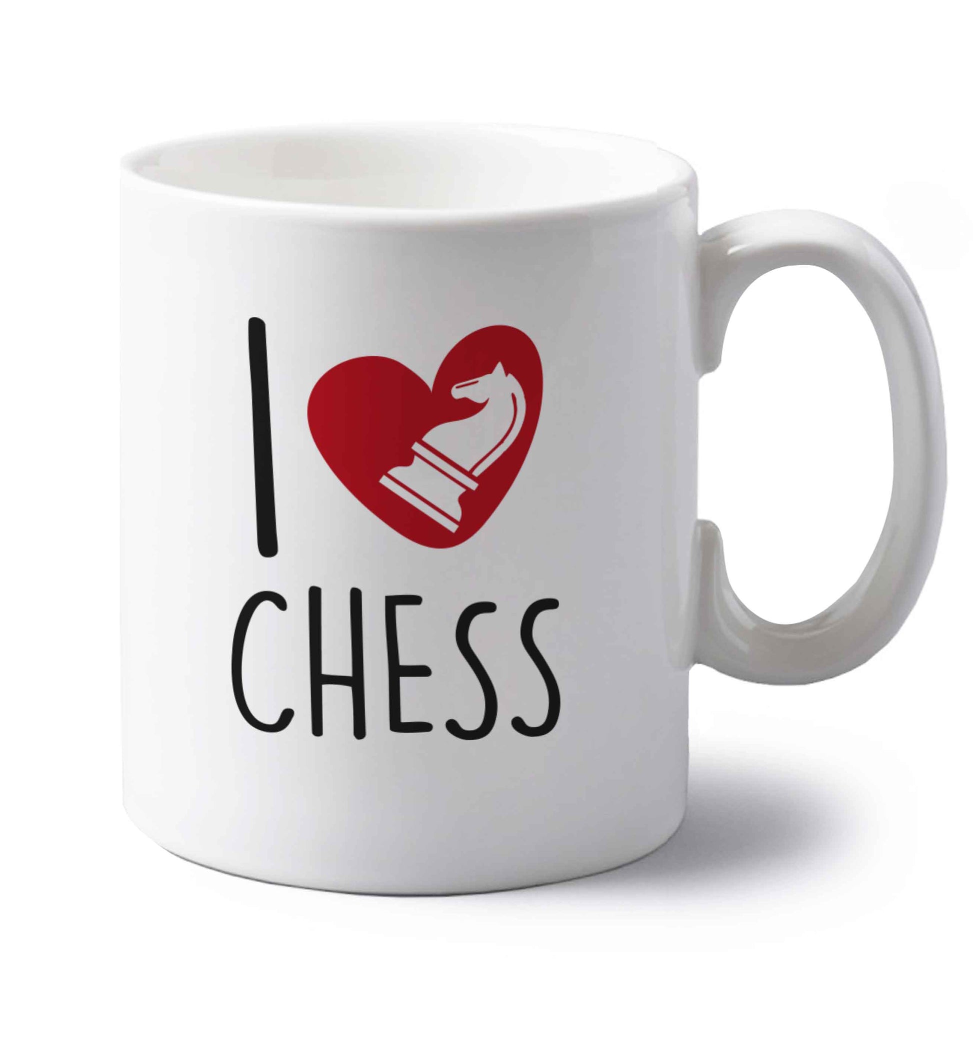 I love chess left handed white ceramic mug 