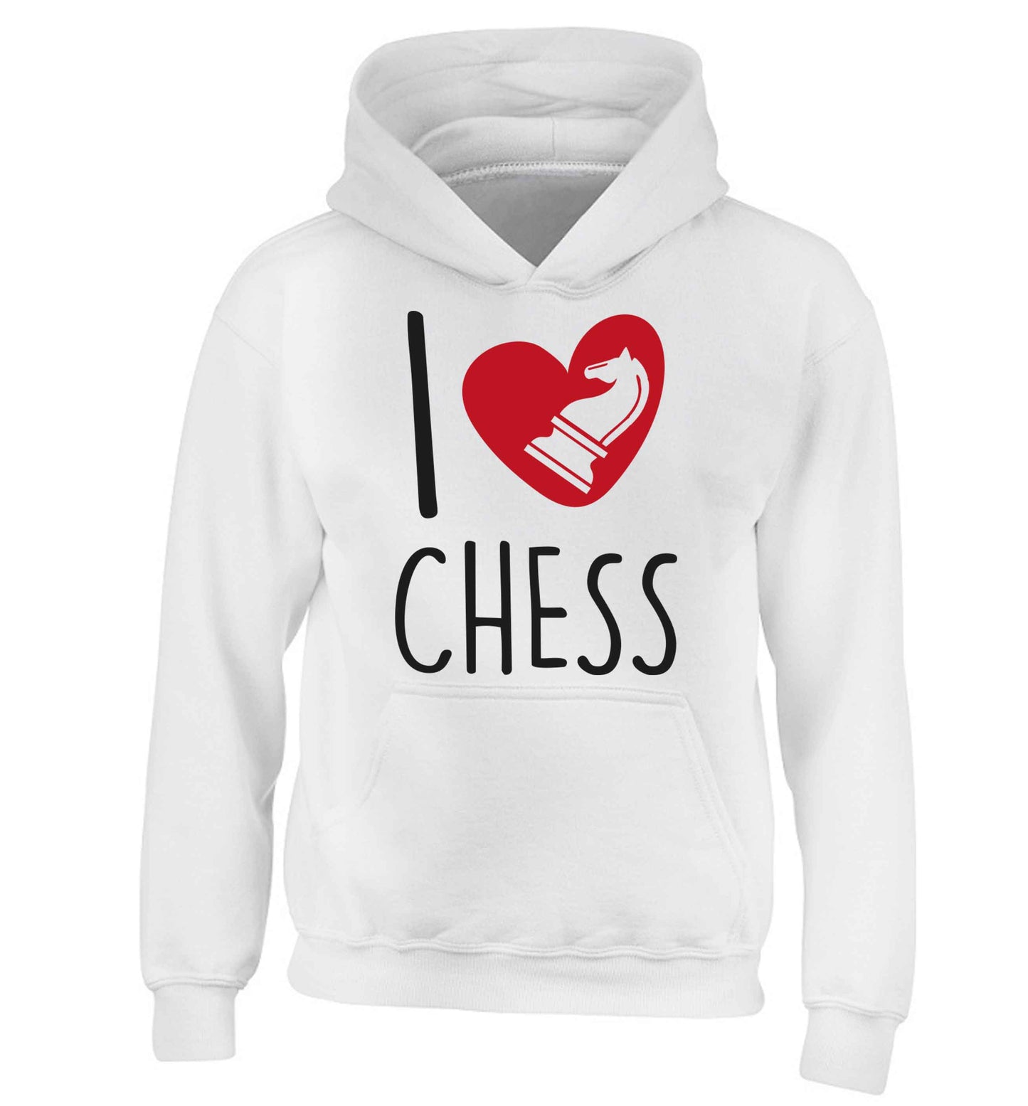 I love chess children's white hoodie 12-13 Years