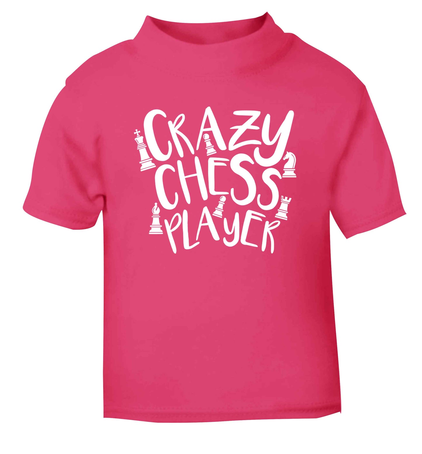 Crazy chess player pink Baby Toddler Tshirt 2 Years