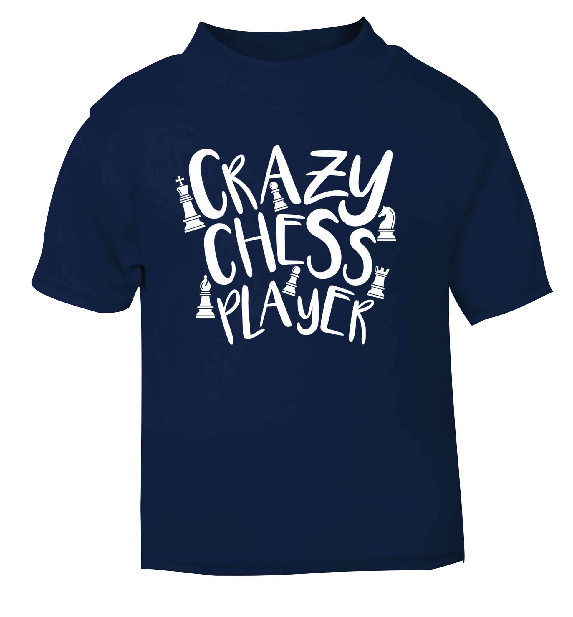 Crazy chess player navy Baby Toddler Tshirt 2 Years