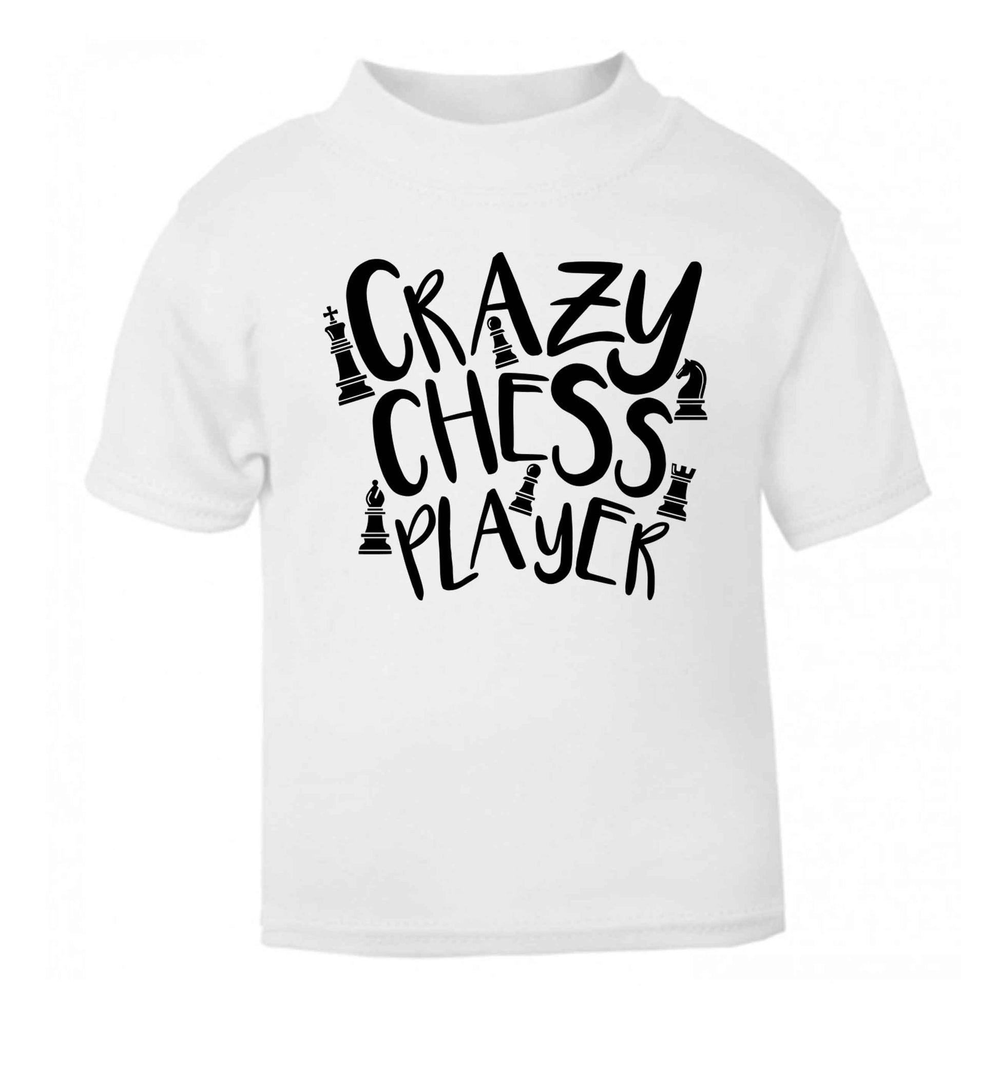 Crazy chess player white Baby Toddler Tshirt 2 Years