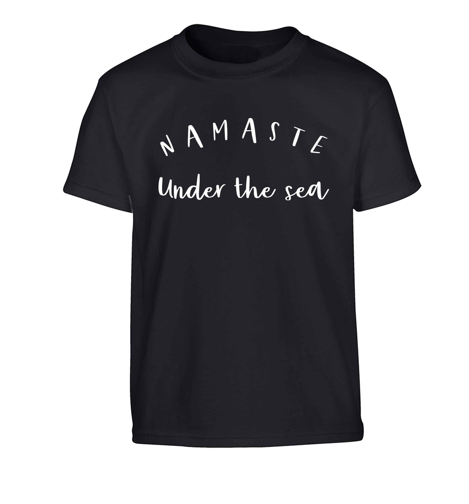 Namaste under the water Children's black Tshirt 12-13 Years