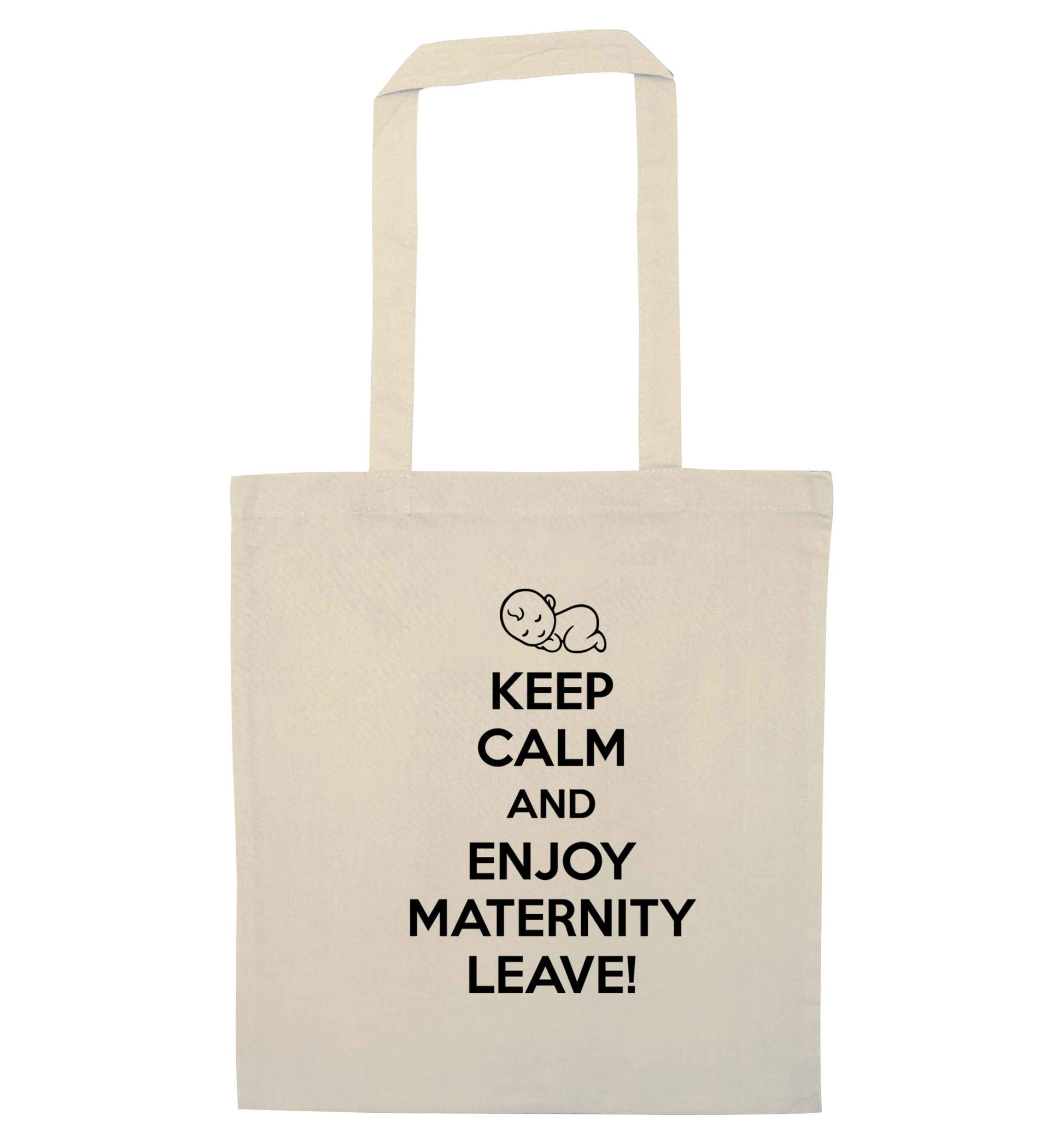 Keep calm and enjoy maternity leave natural tote bag