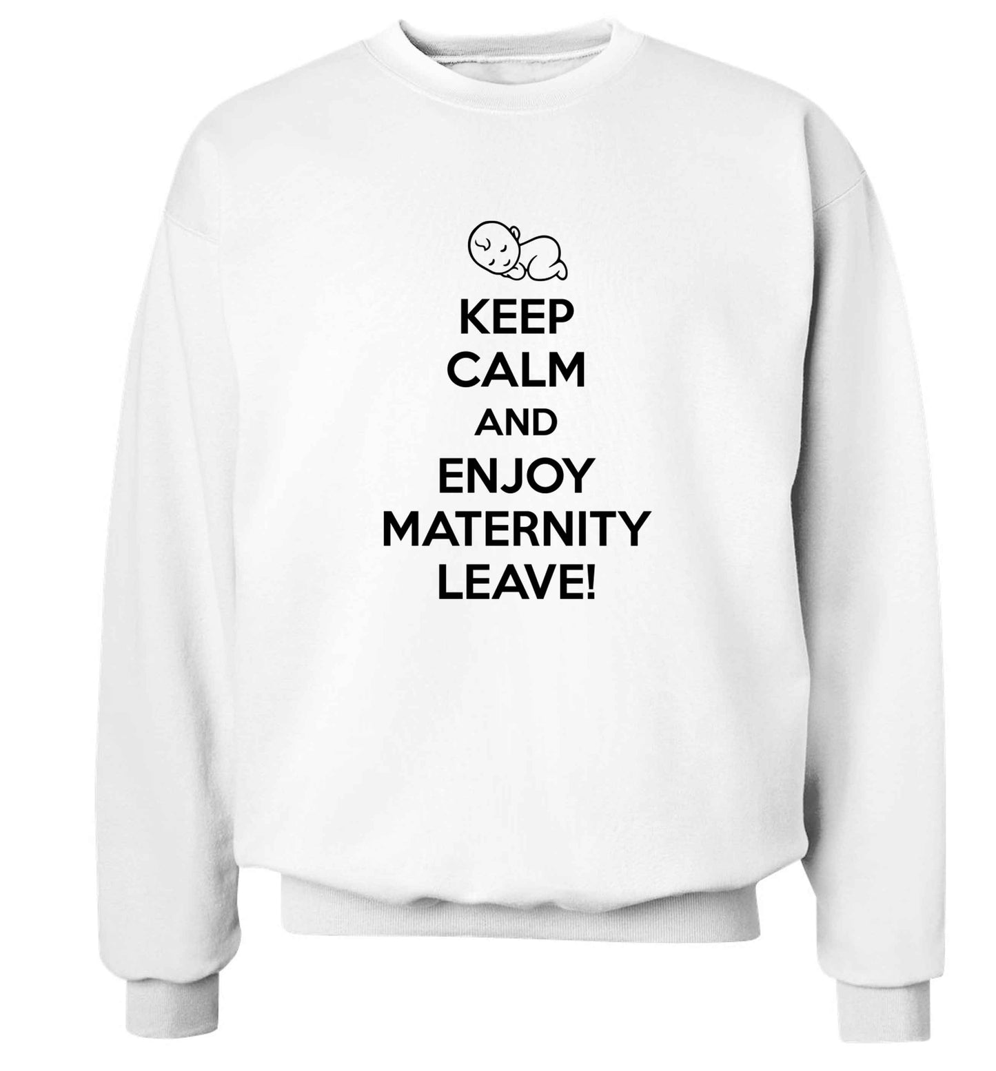 Keep calm and enjoy maternity leave Adult's unisex white Sweater 2XL
