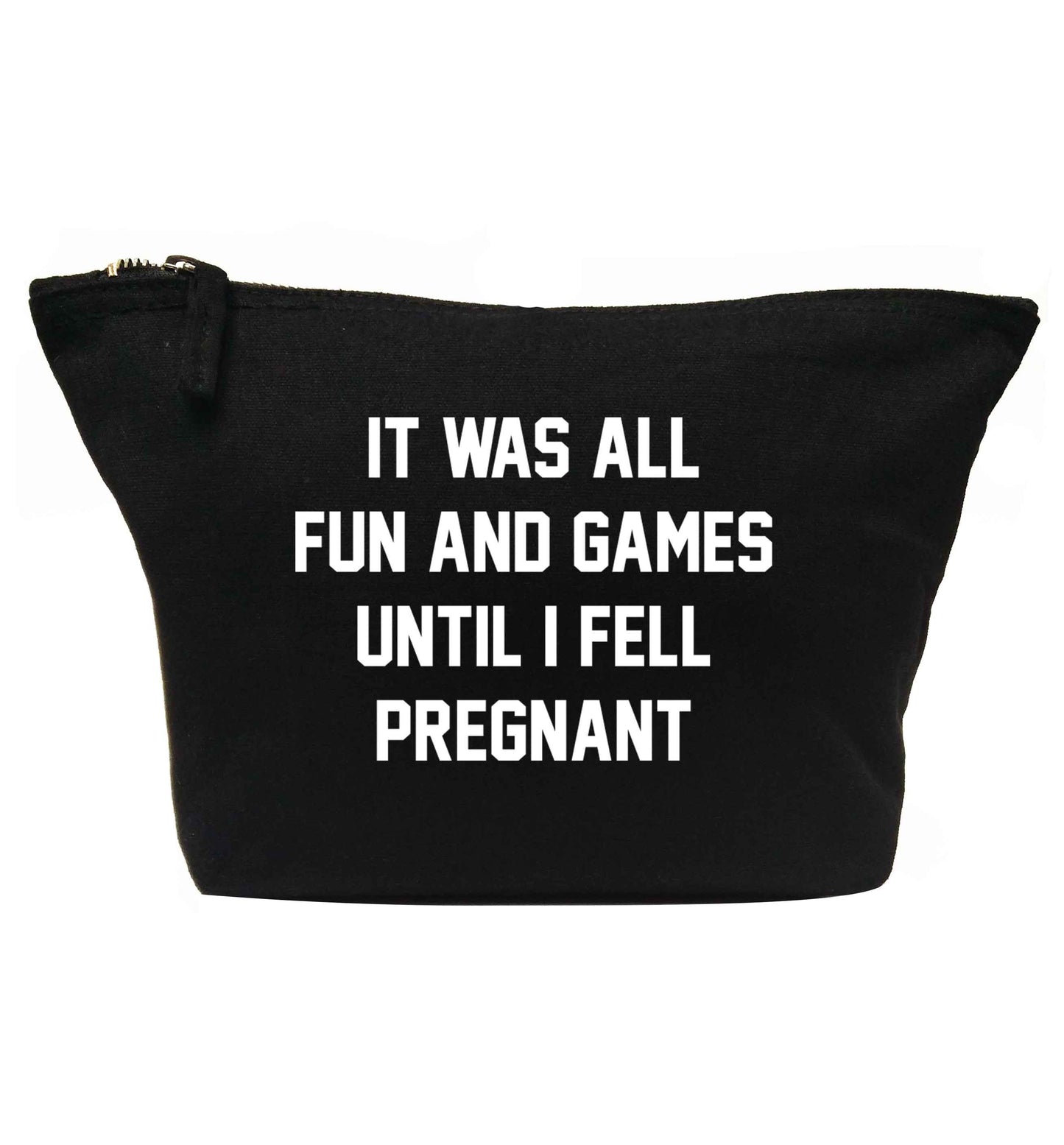 It was all fun and games until I fell pregnant kicks | makeup / wash bag