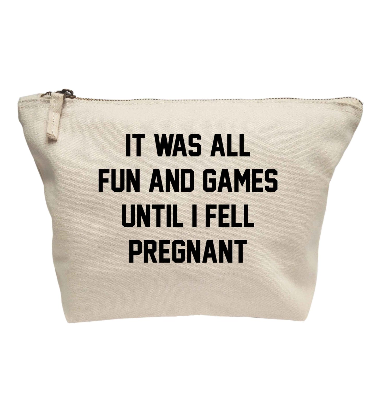 It was all fun and games until I fell pregnant kicks | makeup / wash bag