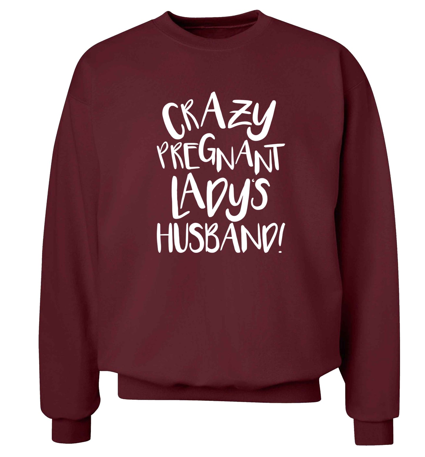Crazy pregnant lady's husband Adult's unisex maroon Sweater 2XL
