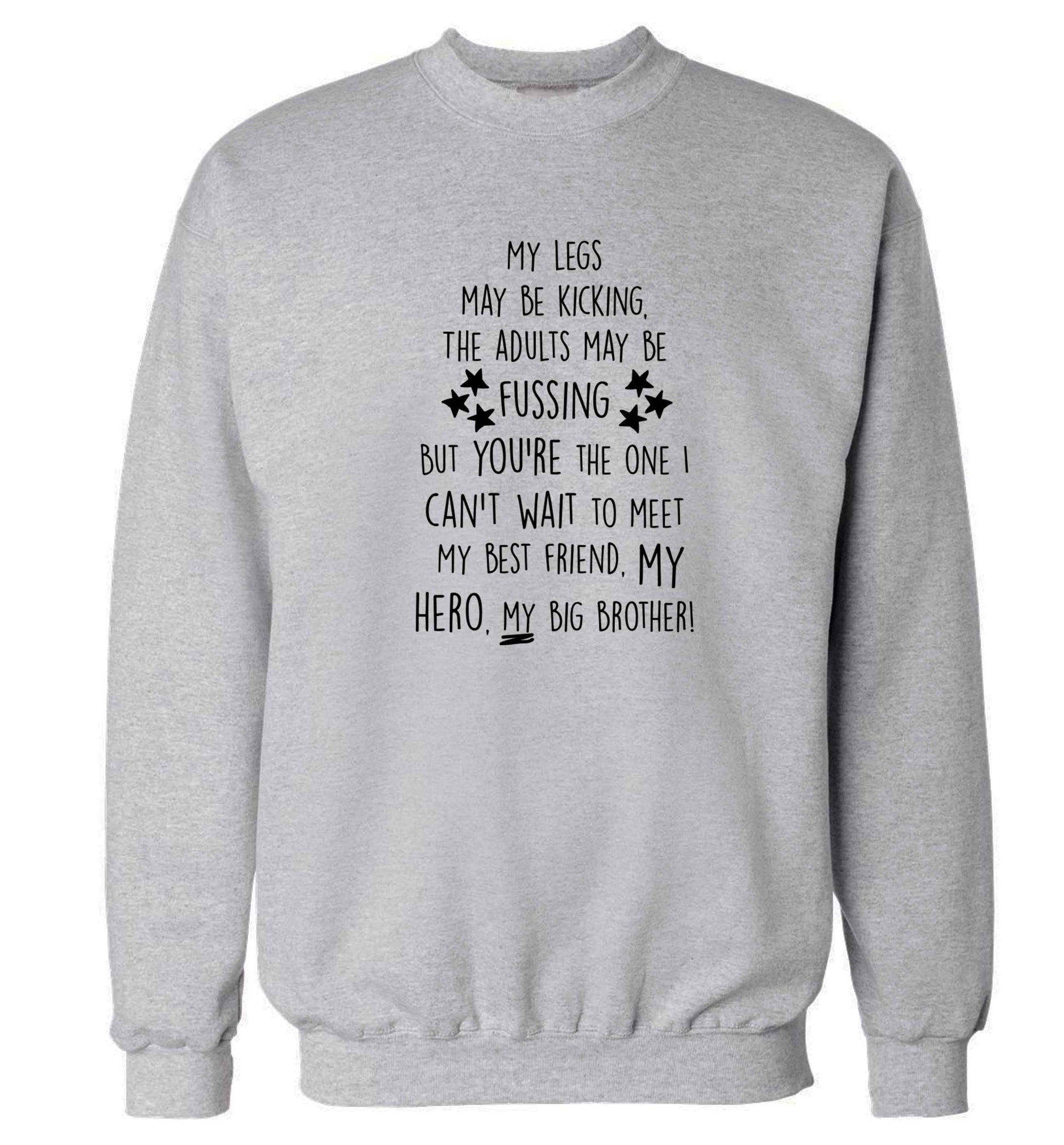 A poem from bump to big brother Adult's unisex grey Sweater 2XL