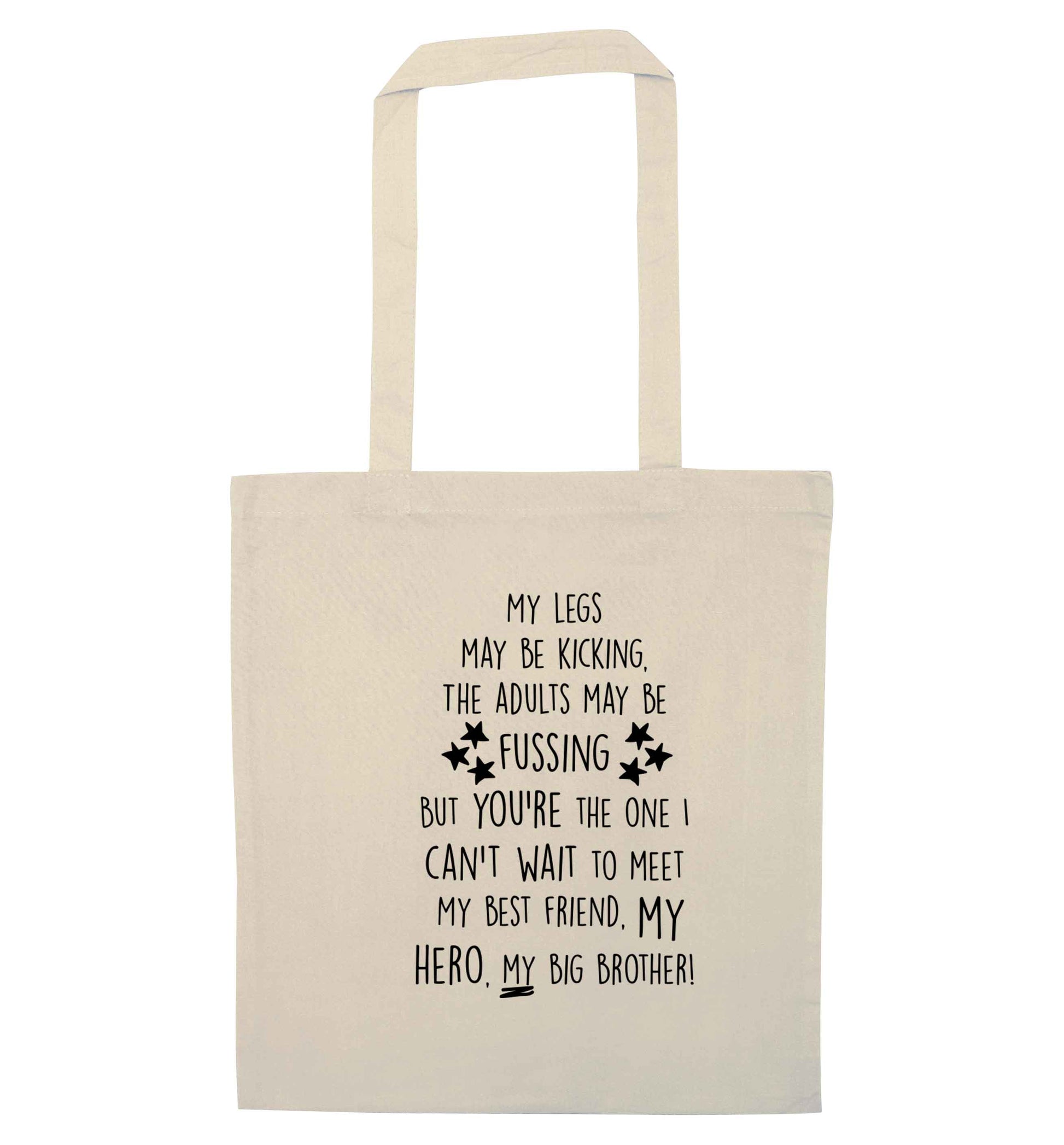 A poem from bump to big brother natural tote bag
